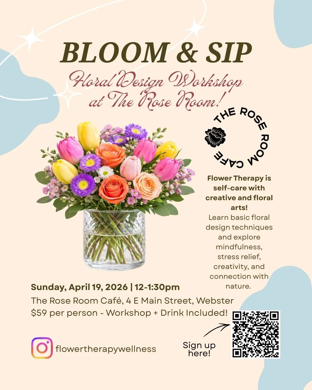 Bloom &amp; Sip : Floral Design Workshop