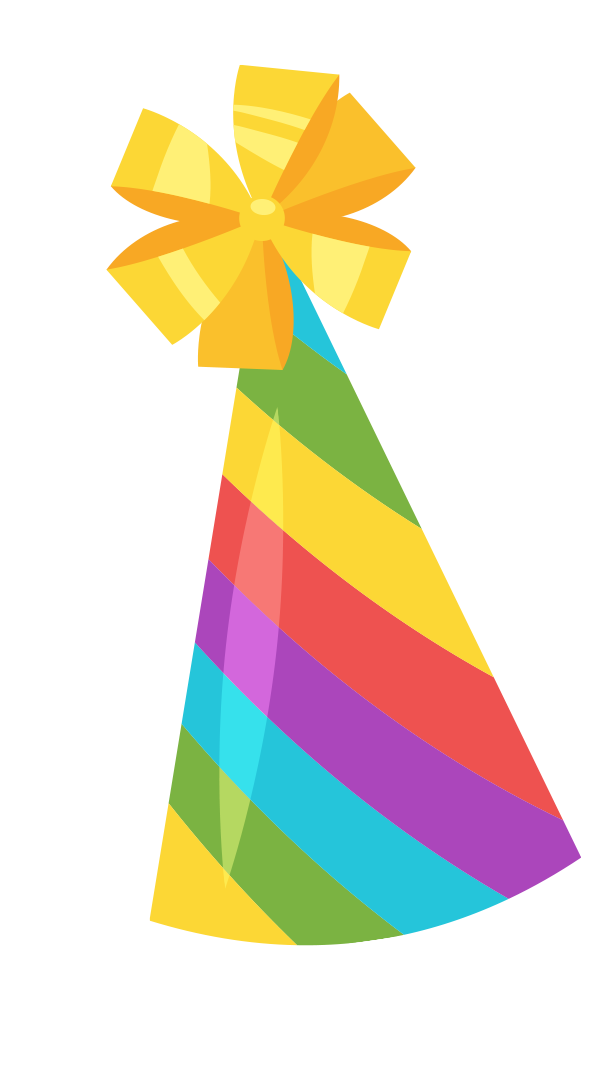 Colorful gift bag with a yellow ribbon tied into a bow.