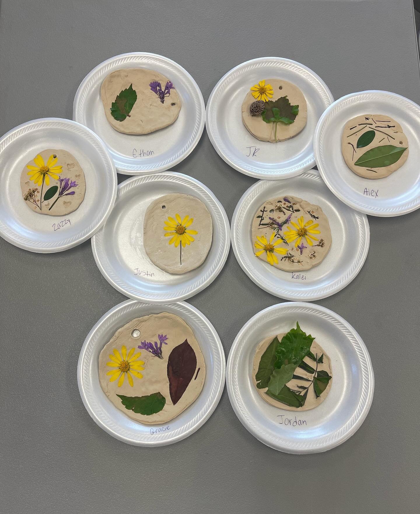 This week for study time the youth had fun making some plant clay impressions using air dry clay and plants from outside the office, by next week they will be all dry for the youth to come back and finish with some painting.