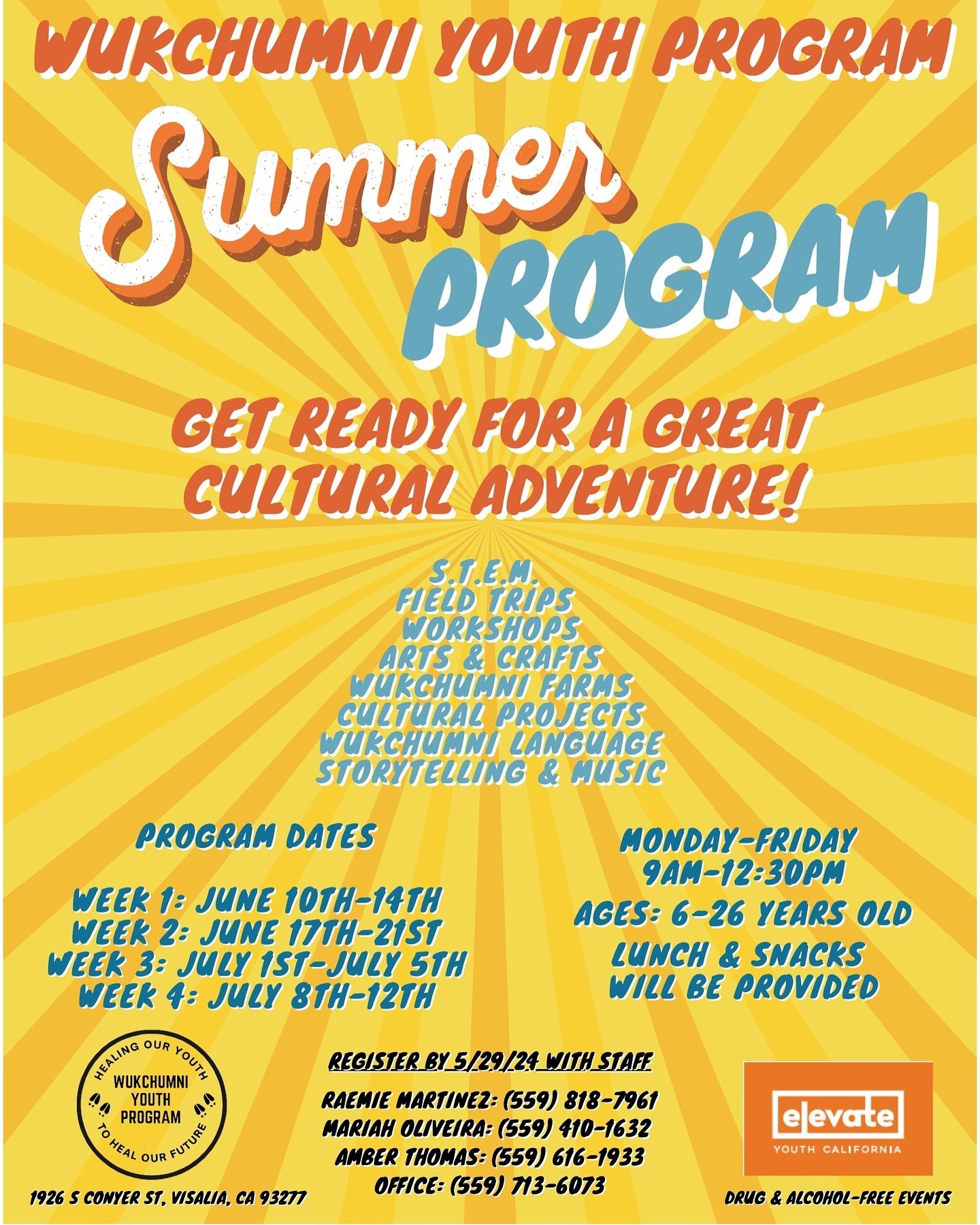 Our Summer Program starts June 10th! This year we have another program full of fun activities, cultural projects, and field trips! Remember to register youth 6-26, by May 29th 🤩