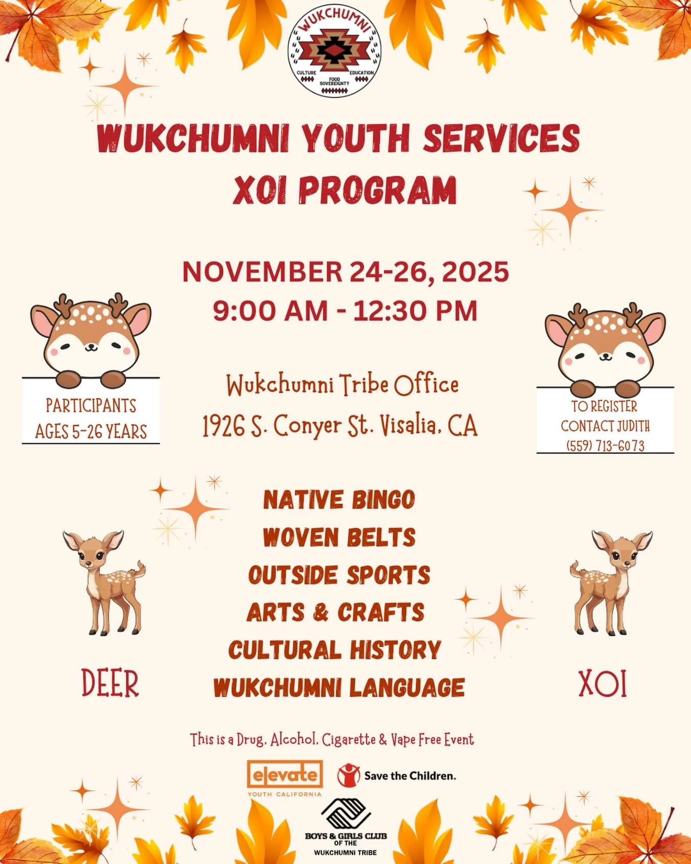 &ldquo;Let the holiday season begin&rdquo;. 
Fall break is next week for VUSD. We have scheduled a three day Xoi (Deer) Program. We have lot&rsquo;s of Cultural project&rsquo;s and fun activities on the schedule. Please give us a call to register at 
