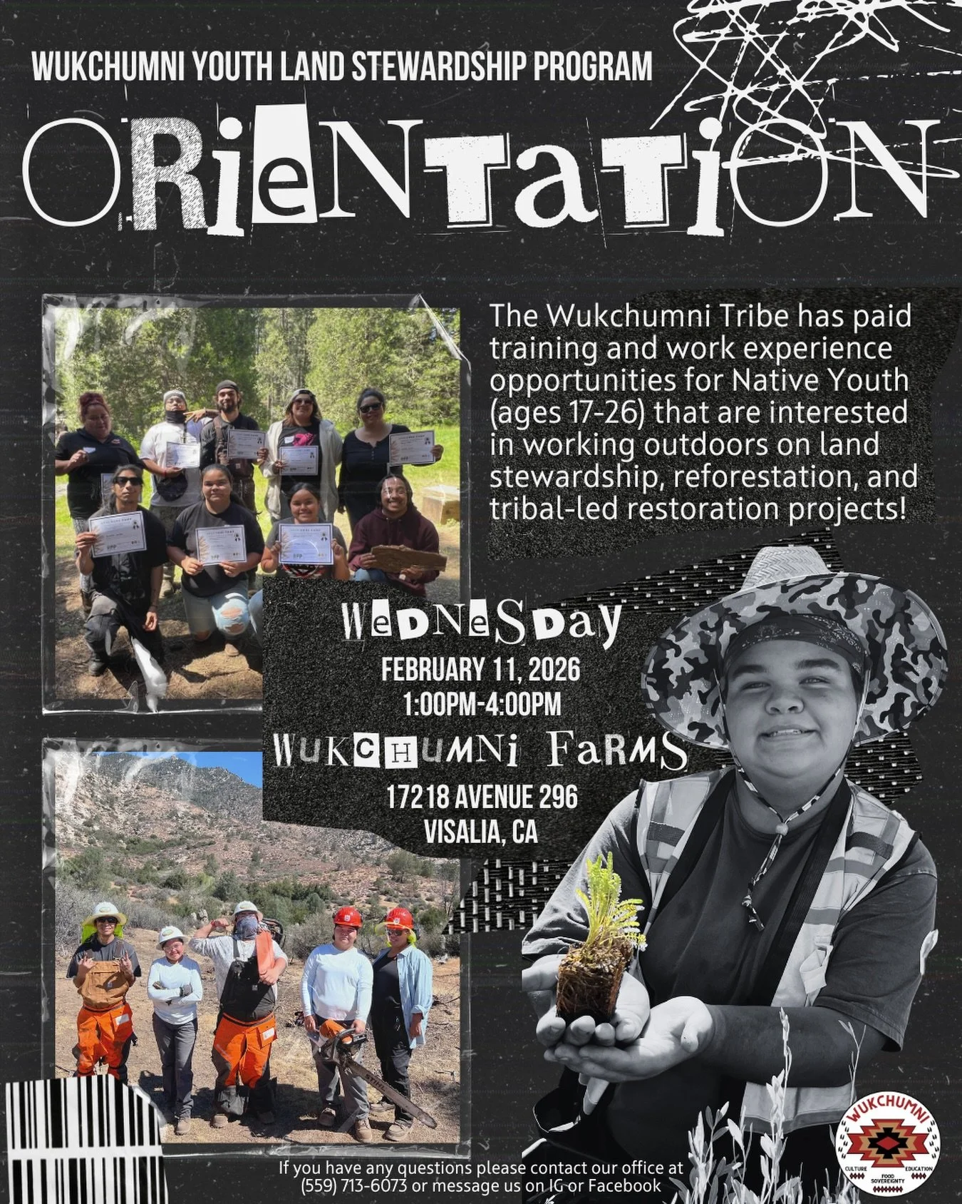 📣 The Wukchumni Tribe has paid training and work experience opportunities for Native Youth (ages 17-26) that are interested in working outdoors on land stewardship 🌱, reforestation 🌳🌲, and tribal-led restoration projects! 🔥🐻

Learn more about o