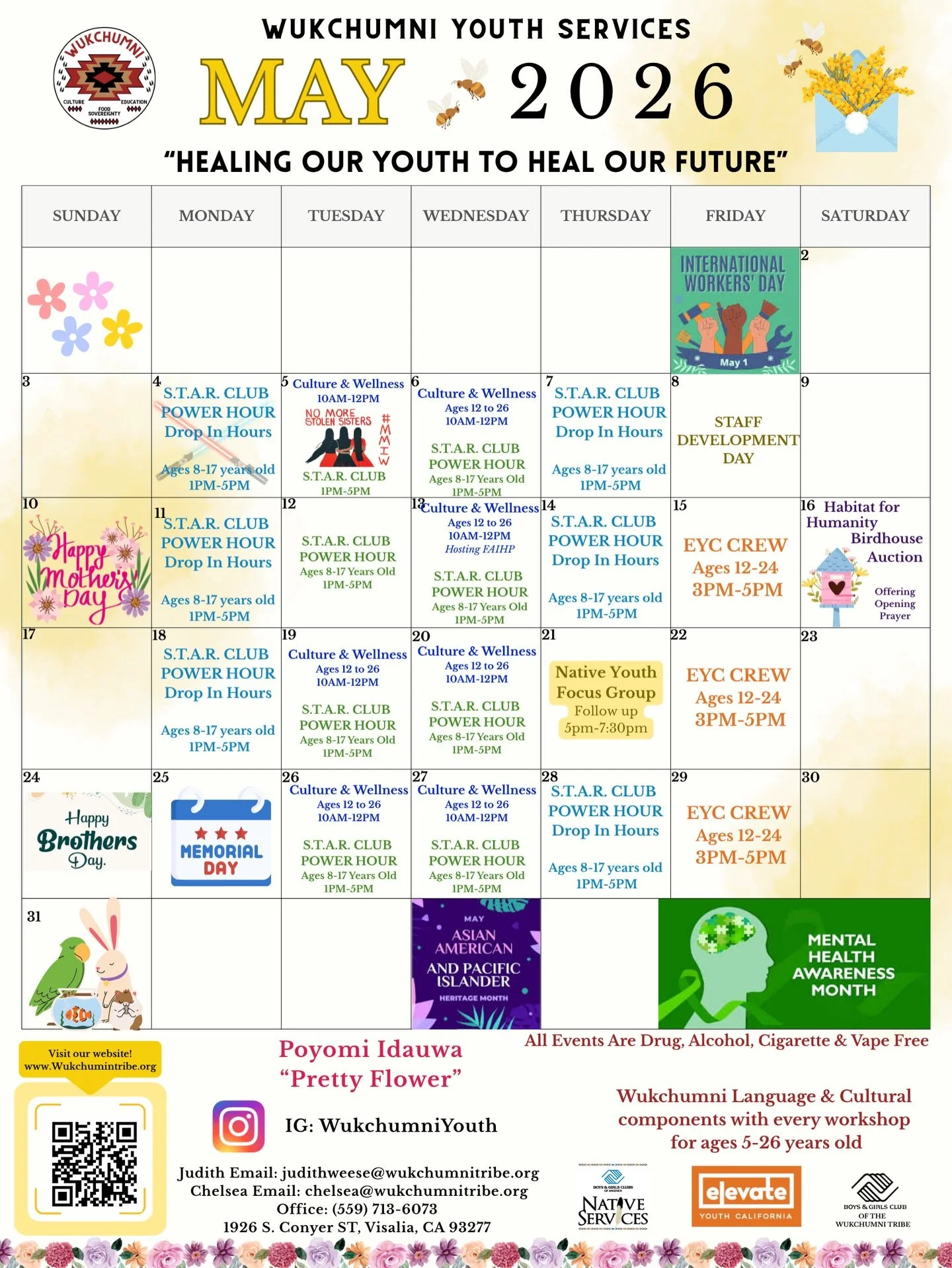 Hello May! 🤗

We have a busy, busy month for you all! We hope to see around 🥹🫶🏼

Notable Mentions! 
May is Asian American and Pacific Islander Heritage Month! 
May 1 - International Workers&rsquo; Day; honoring the labor movement and workers&rsqu