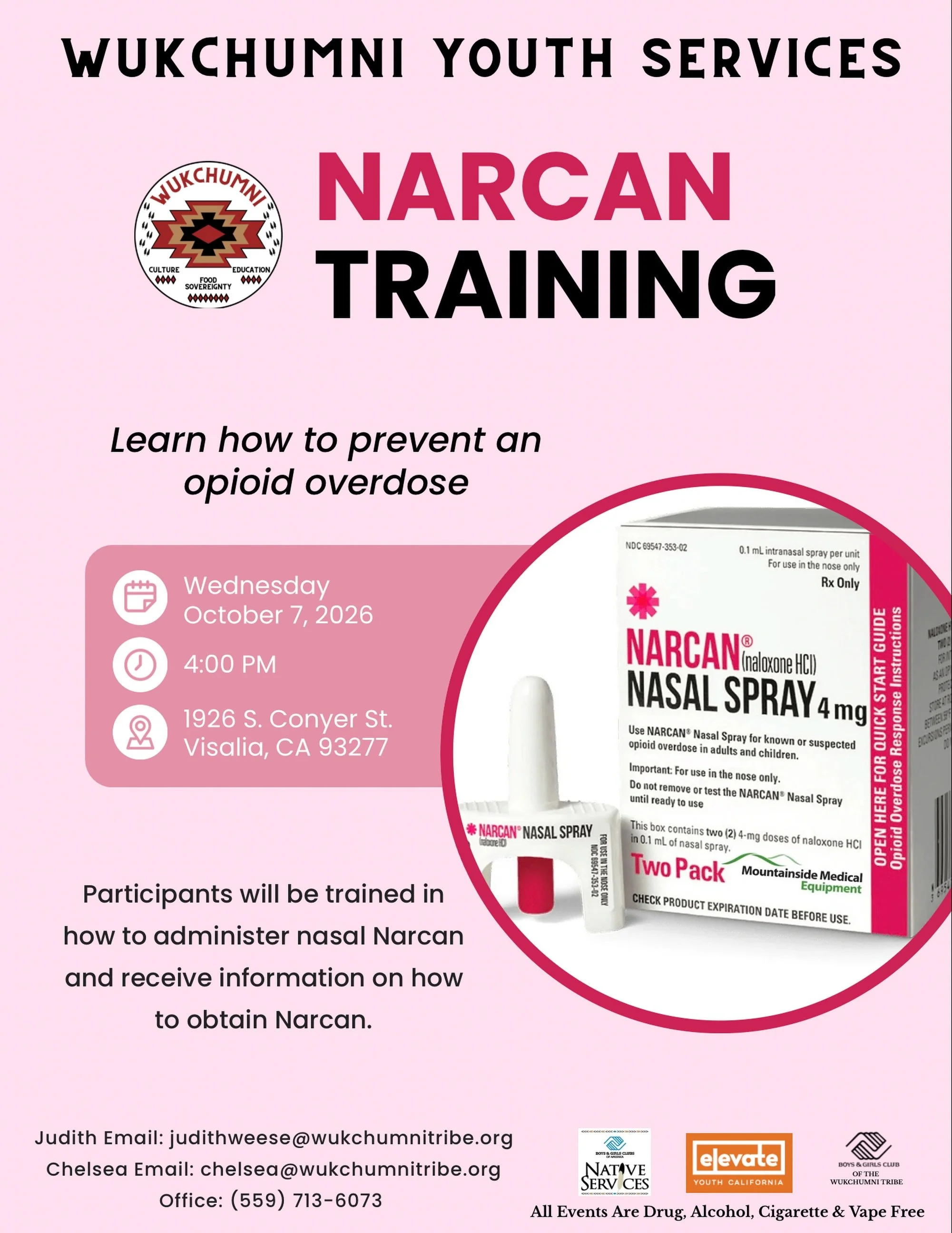 This week we are hosting a narcan training with @native.star.foundation 🙏🏼

Ages 13-24, reach out to us if you&rsquo;re interested in joining us for this training!! 

#wukchumniyouth #wukchumniyouthservices #wukchumnitribe