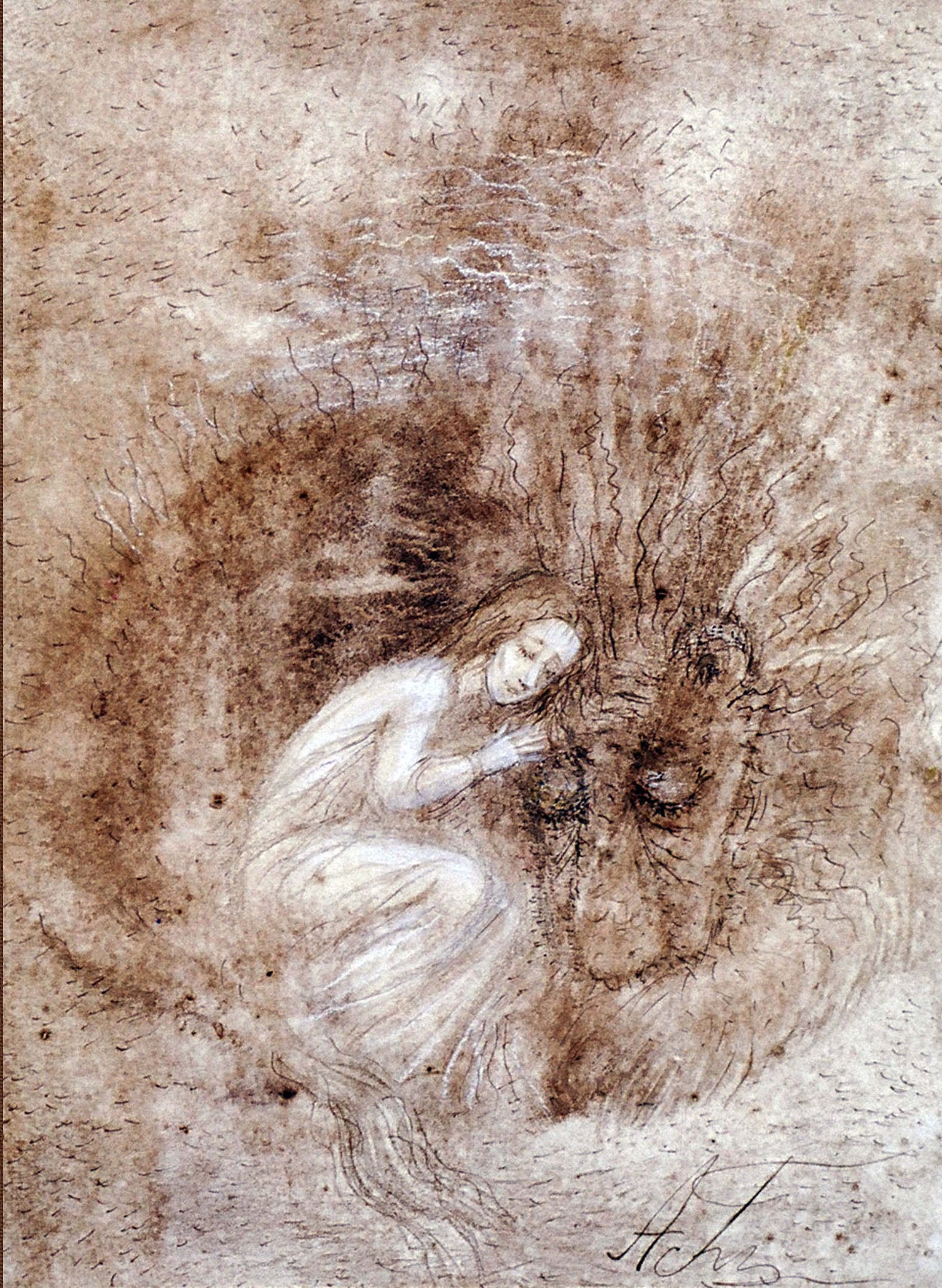 A Night Dream, 2009
Water color, ink, pastel on paper
20 X 16