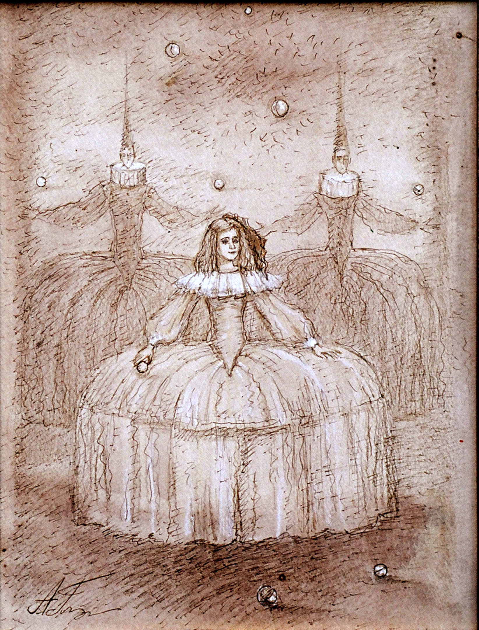 Princess Margarita’s Games, 2009
Water color, ink, pastel on paper
20 X 16