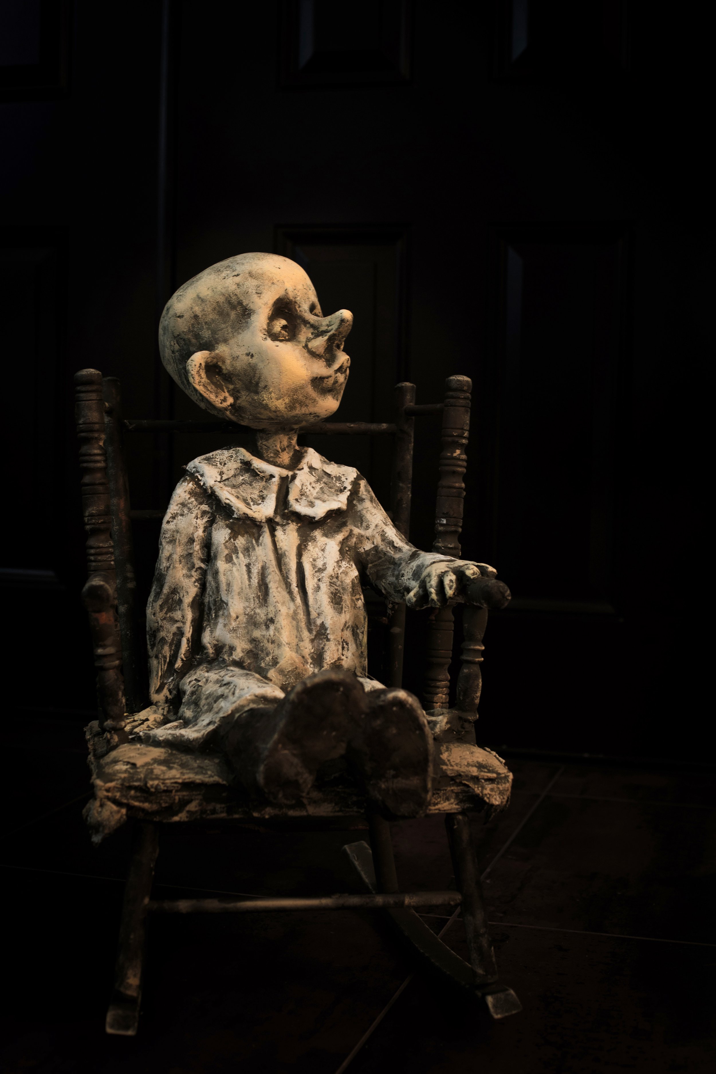 Chair Rocker (view 1), 2022,
Papier-Mâché and wood,
29 x 16 x 16" .
