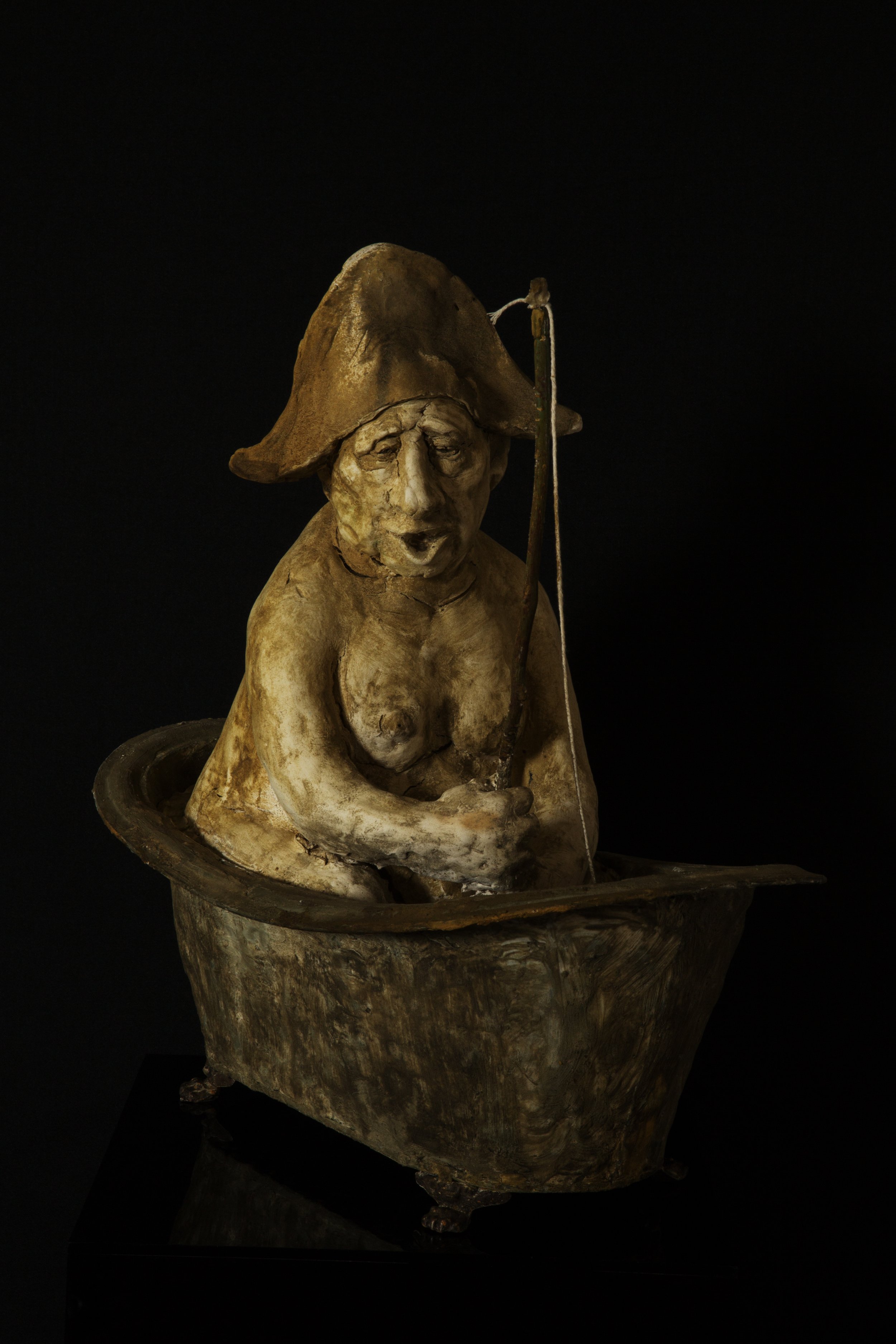 Isolation,
Paperclay and metal,
9 x 18 x 9"