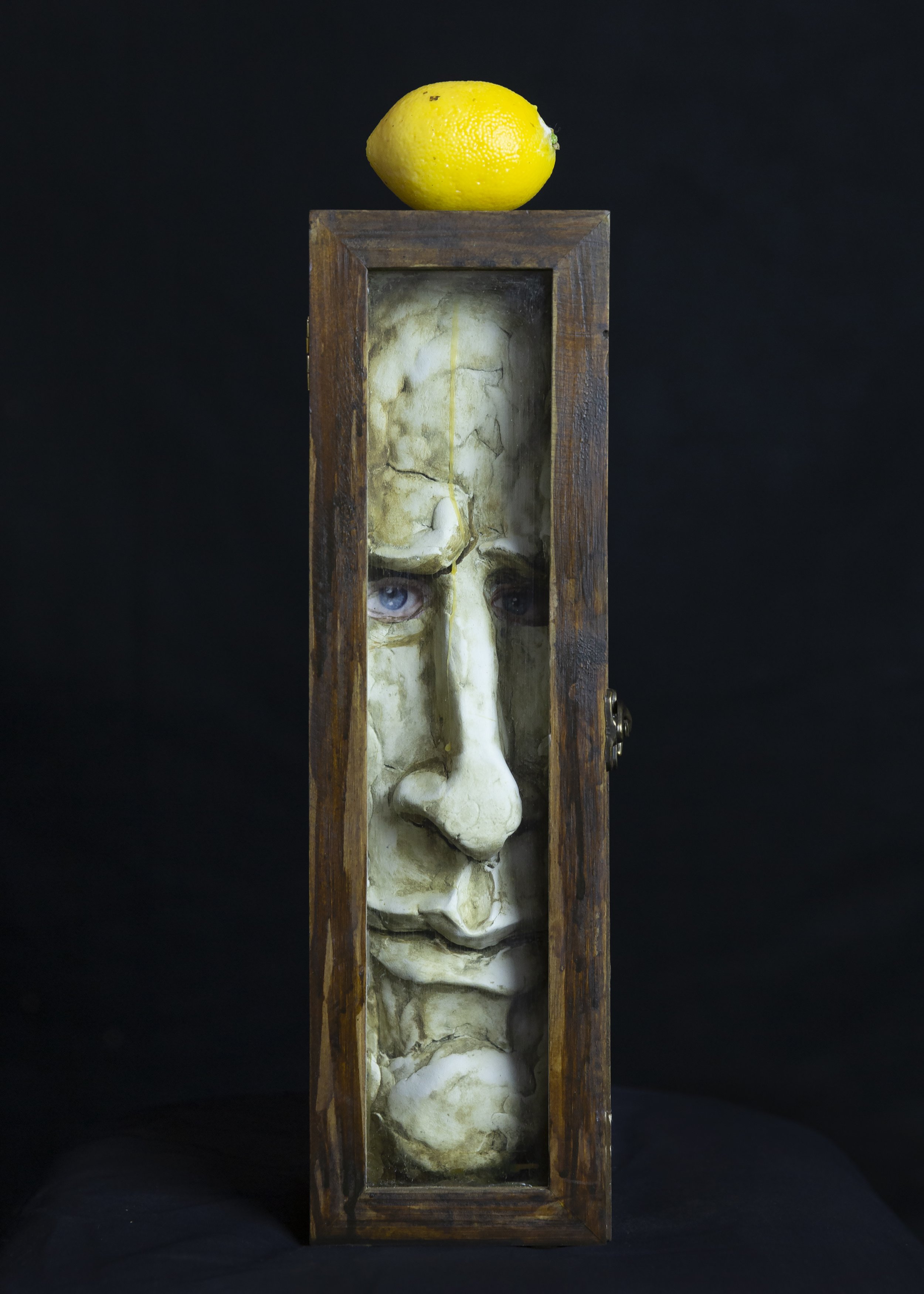 Sour Man, 2022
Paper-clay, wood, and mixed media,
16 x 4 x 4"