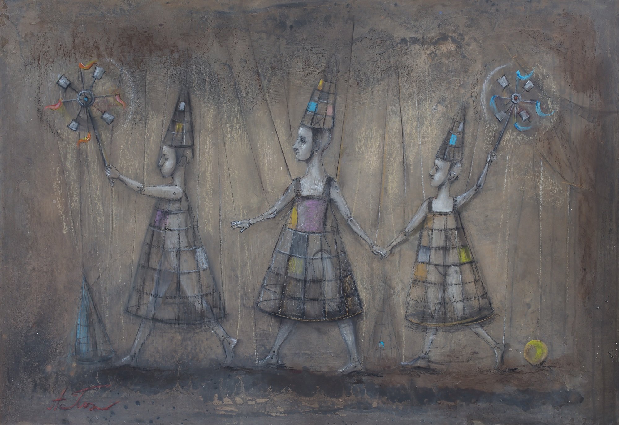 Marionettes, 2005
Mixed media on board
33 X 48