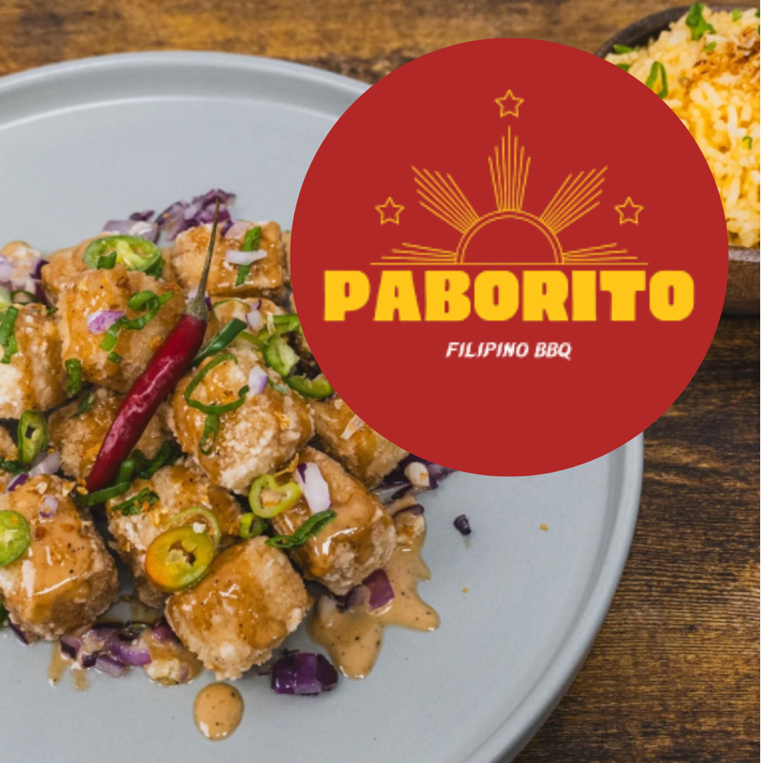 Paborito Logo over a Filipino Dish