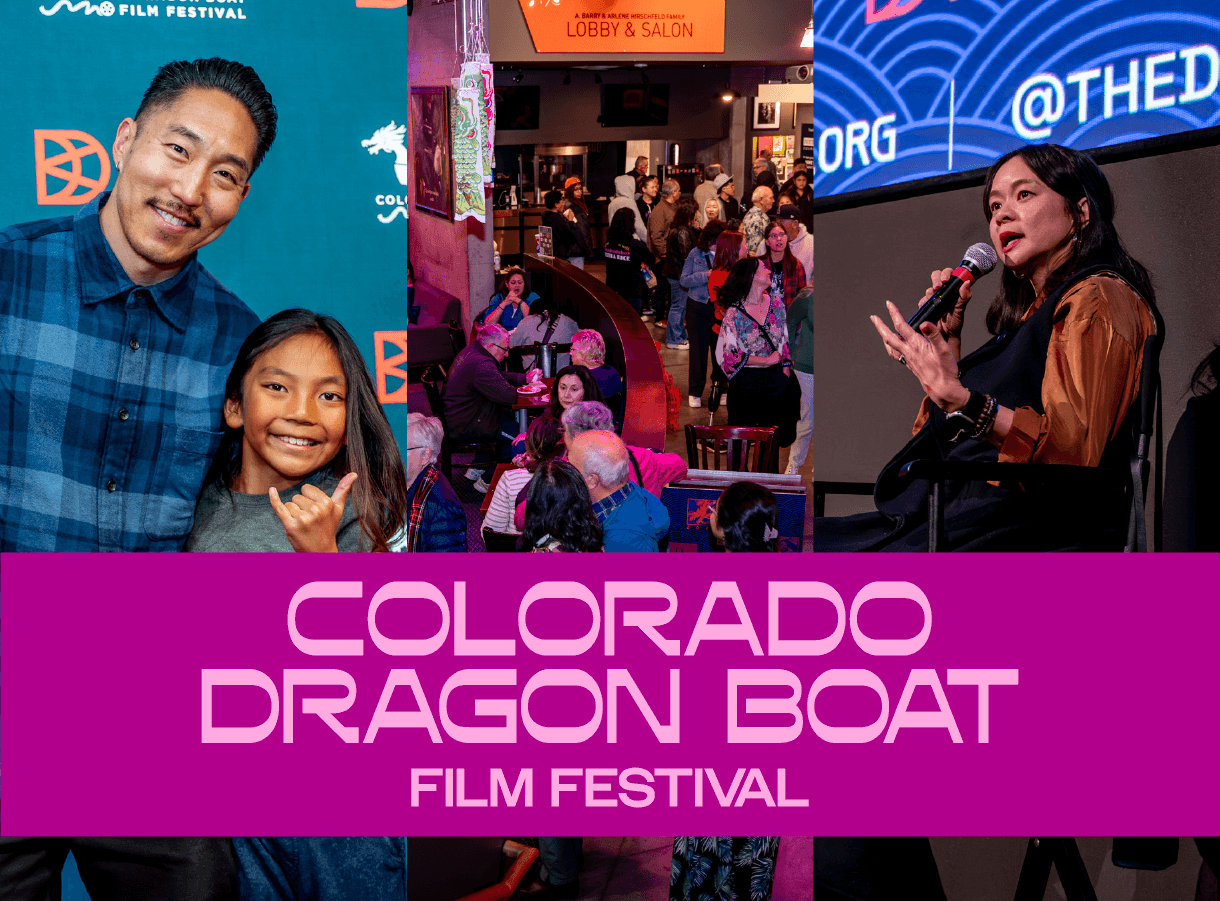Colorado Dragon Boat Film Festival logo over images from the festival