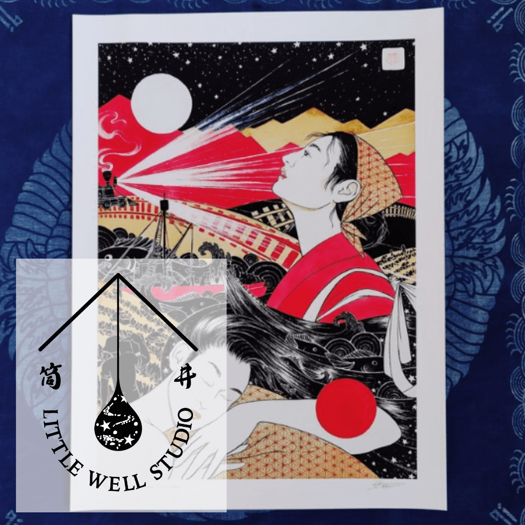 Little Well Studio logo over custom artwork