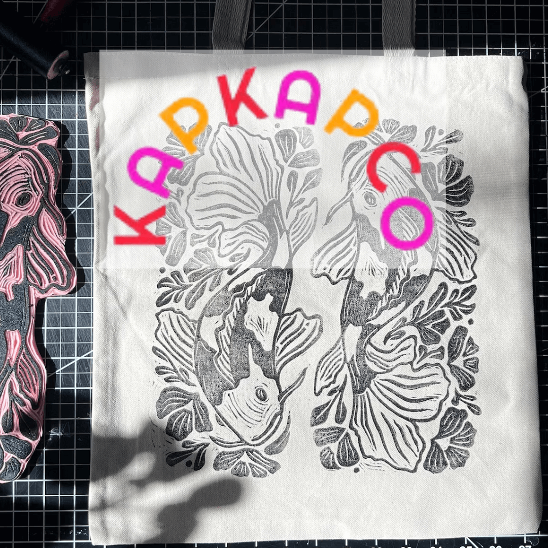 Kap Kap Co logo over custom artwork