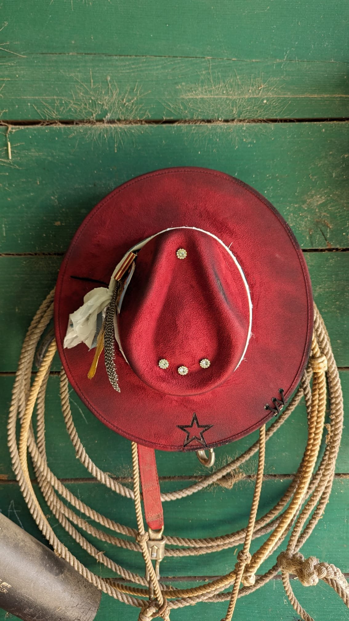 Rugged Red Burned Cowboy Hat