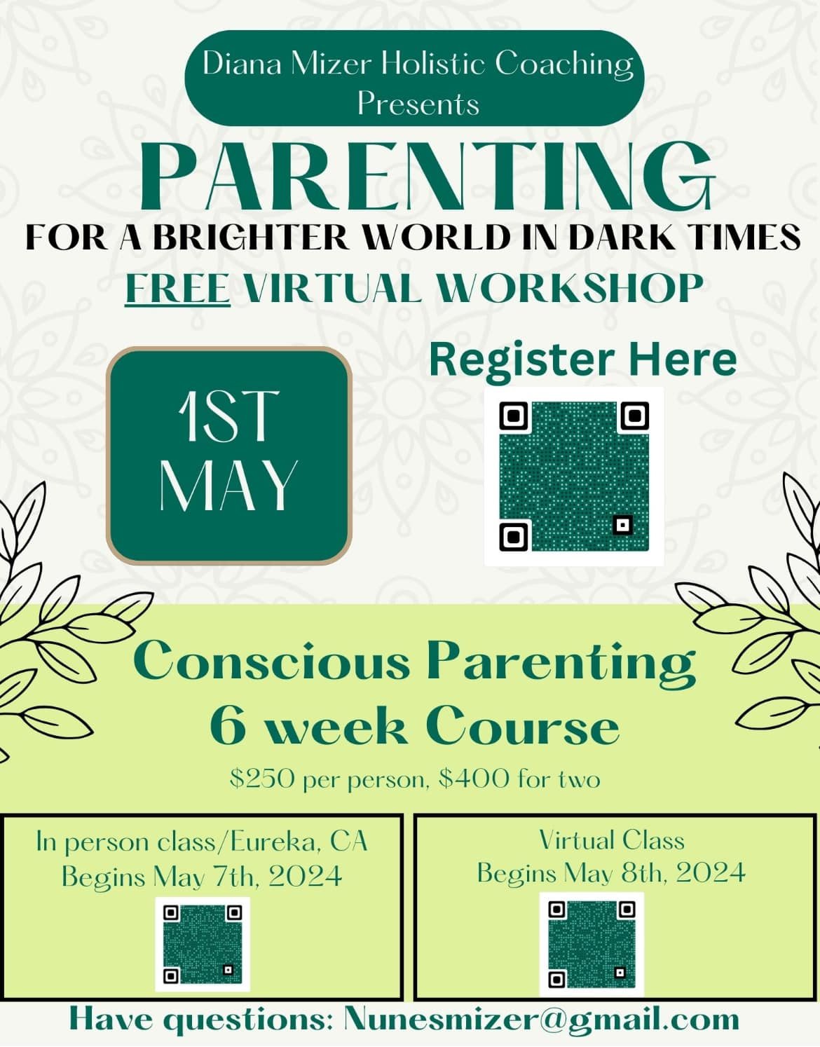 Free online workshop this week! 

Wednesday May 1st attend live at noon or catch the recording. Use the fancy QR codes to register. Or message me for more info.
