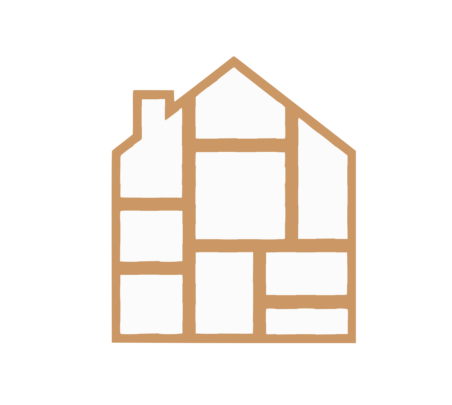 A digital illustration of a house cross-section with a simple outline and minimal interior detail.