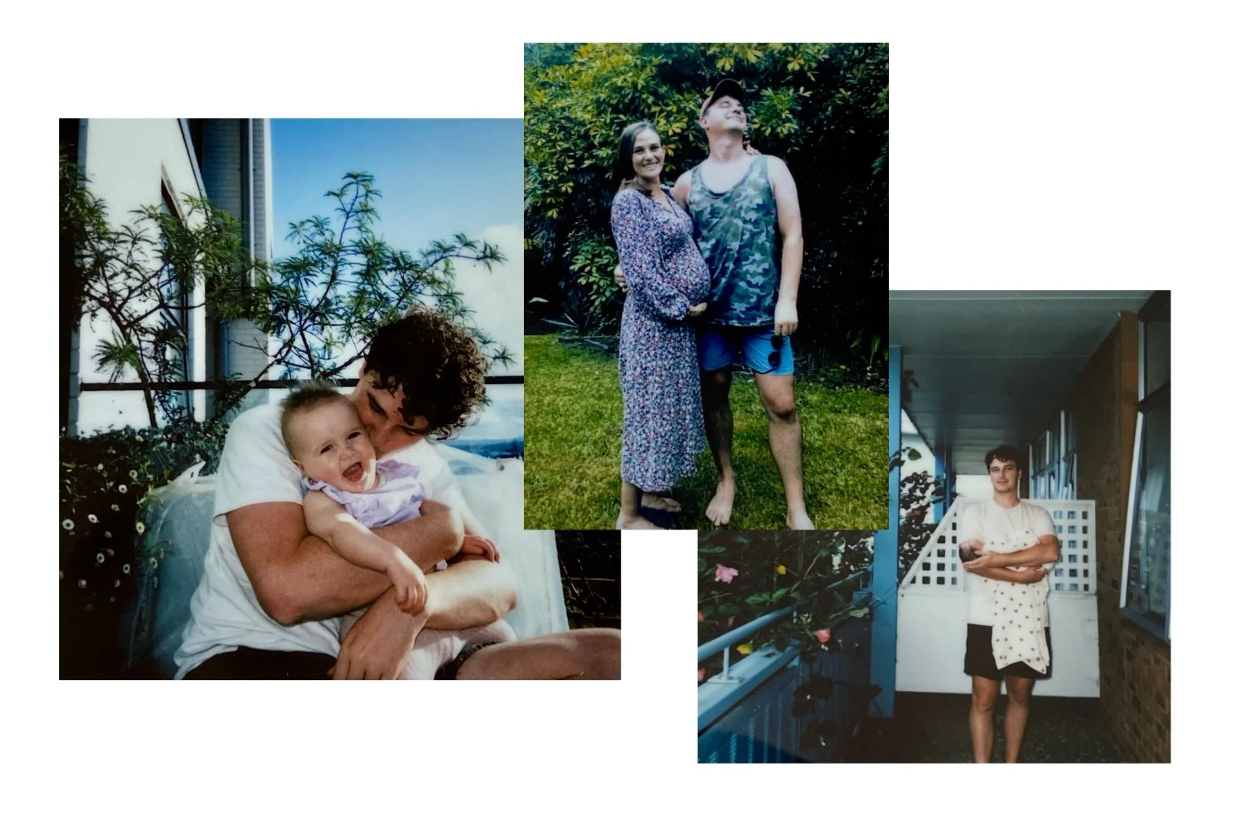 Family photos of Nathan Ramsey, his wife and daughter.