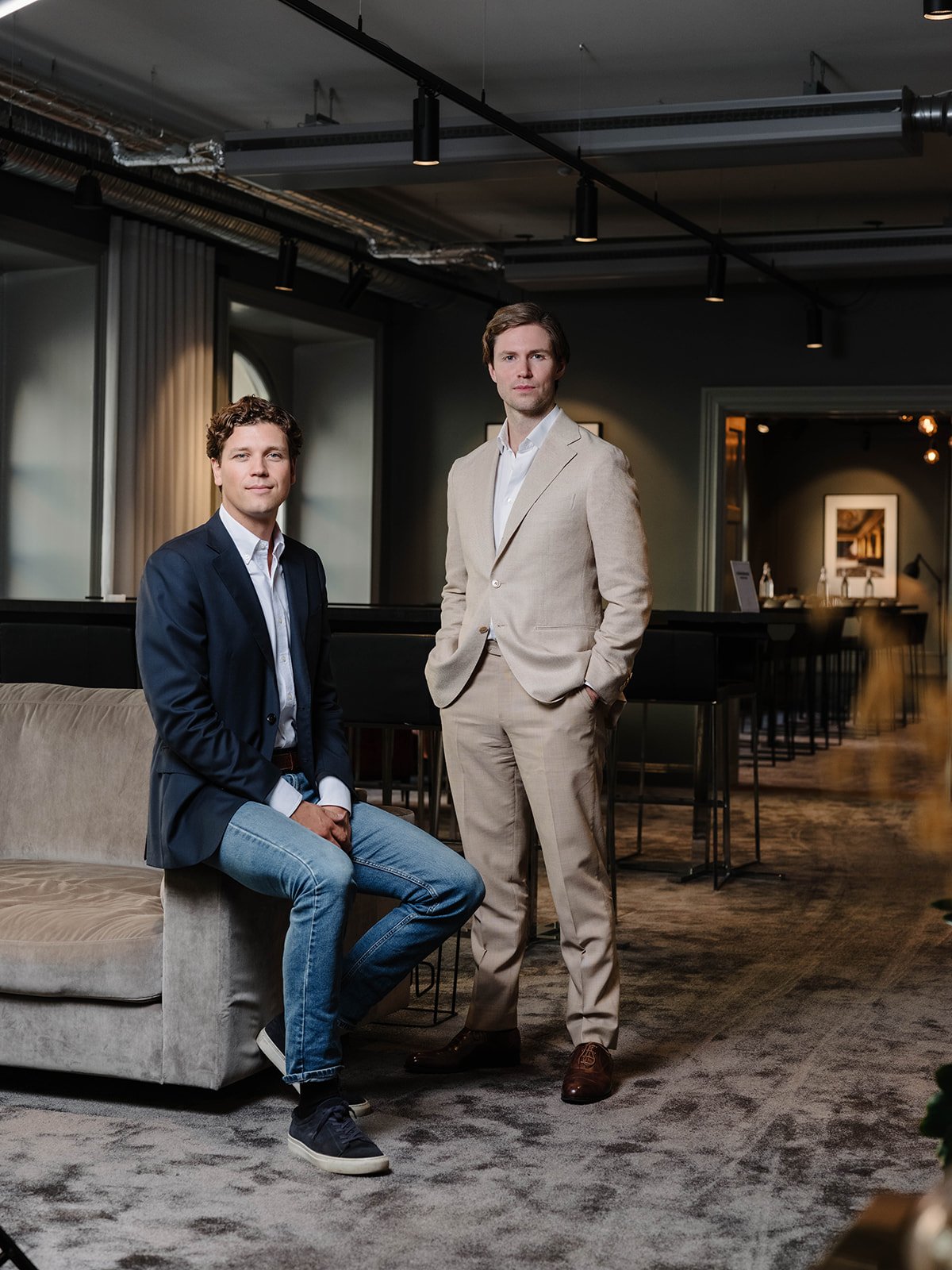 two male leaders in corporate portrait 
