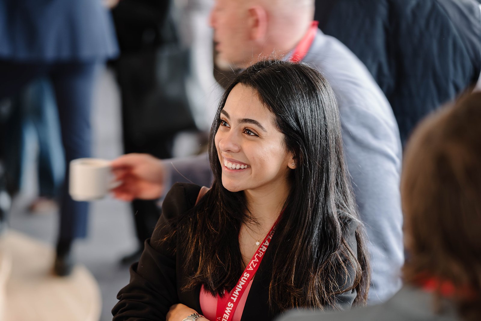 Female attendee at event 
