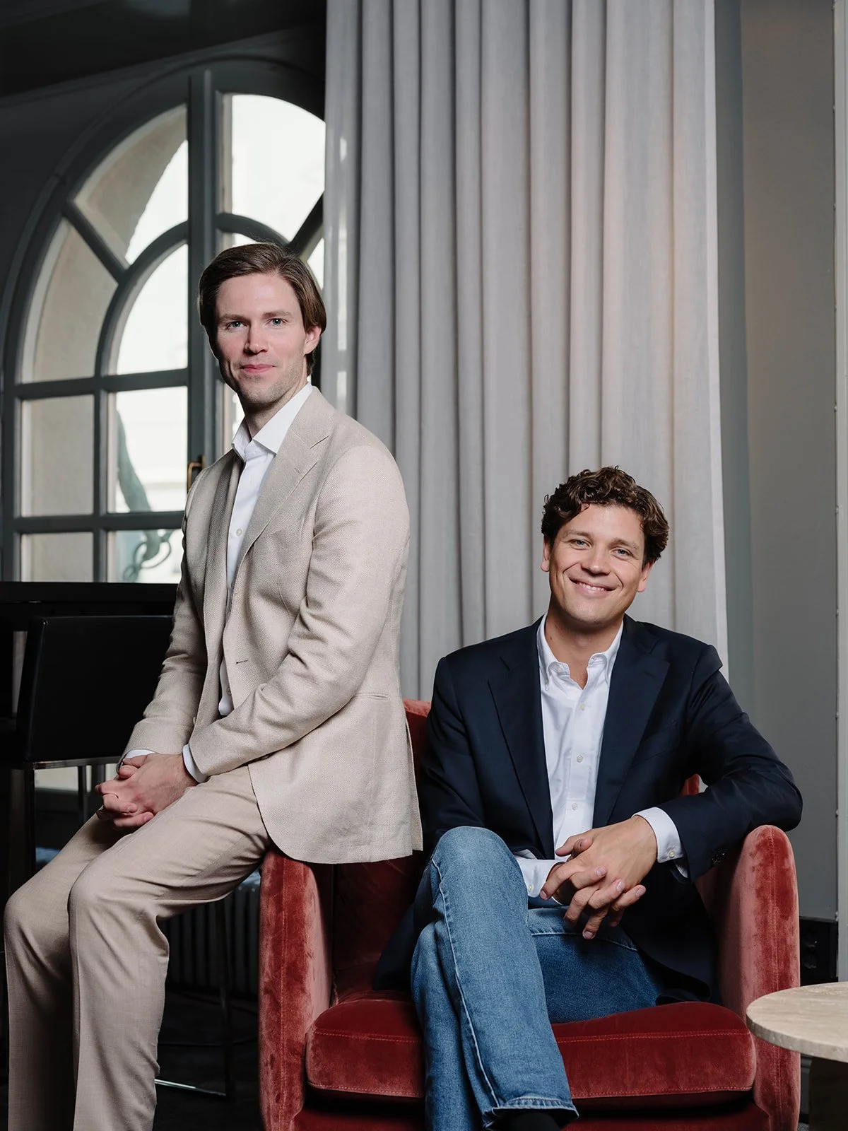 two male leaders in corporate portrait 