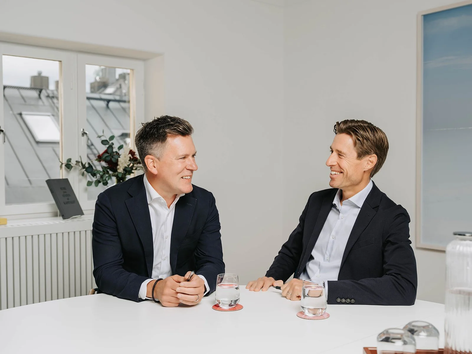 two male leaders in corporate portrait 