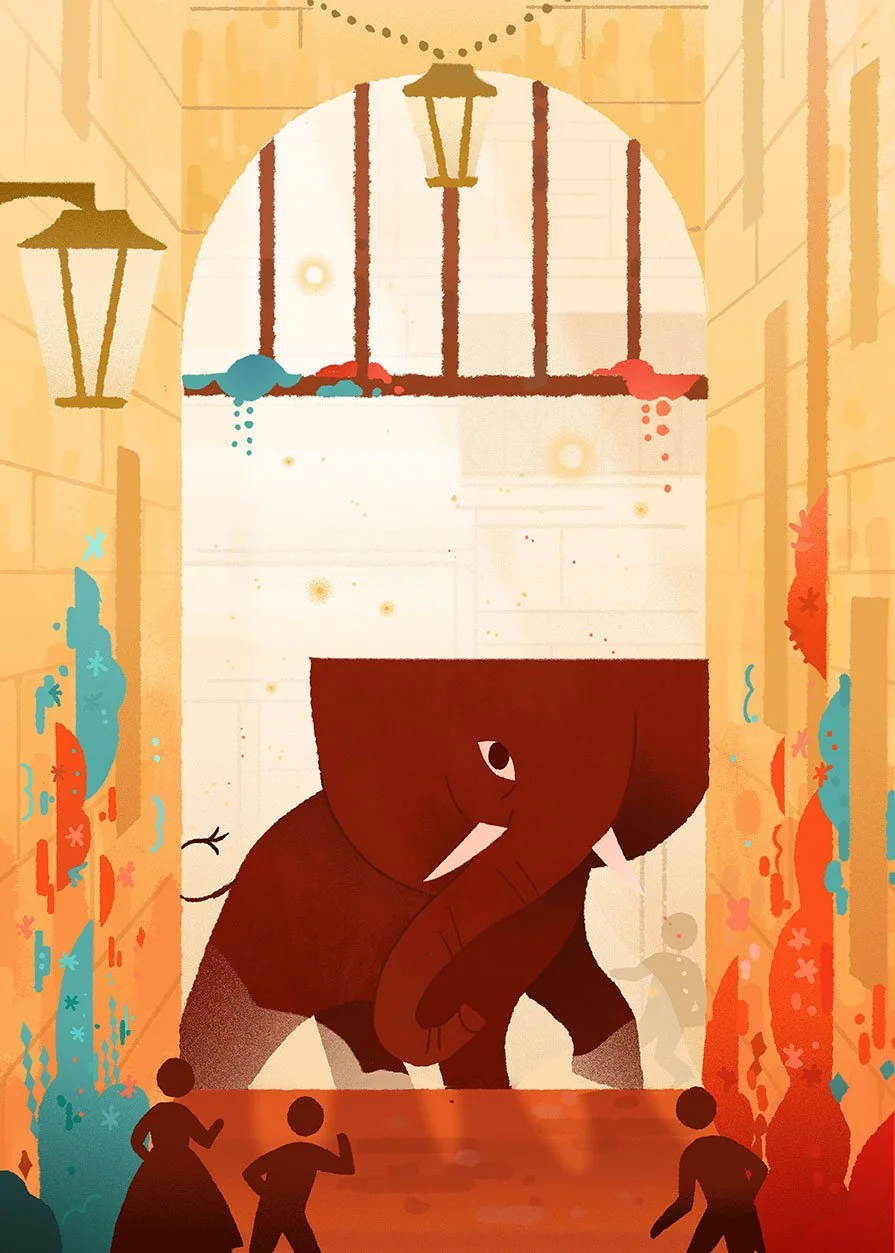 Passage Sainte-Cécile — Un éléphant dans les rues de Périgueux