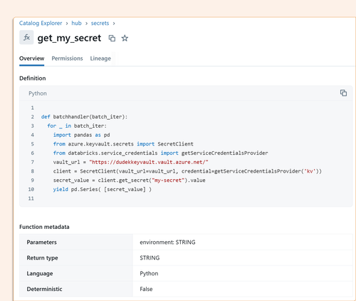 Unity Catalog Granular Secret Access Control | Databricks — SunnyData