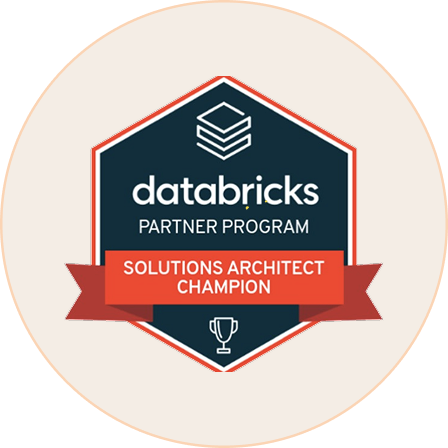 Databricks Partner Program Solutions Architect Champion badge — the highest technical designation in Databricks, leading SunnyData's data engineering teams