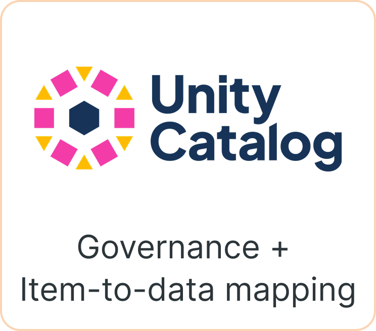 Databricks Unity Catalog — governance and item-to-data mapping ensuring source-traceable, audit-ready CRL responses in SunnyCRL