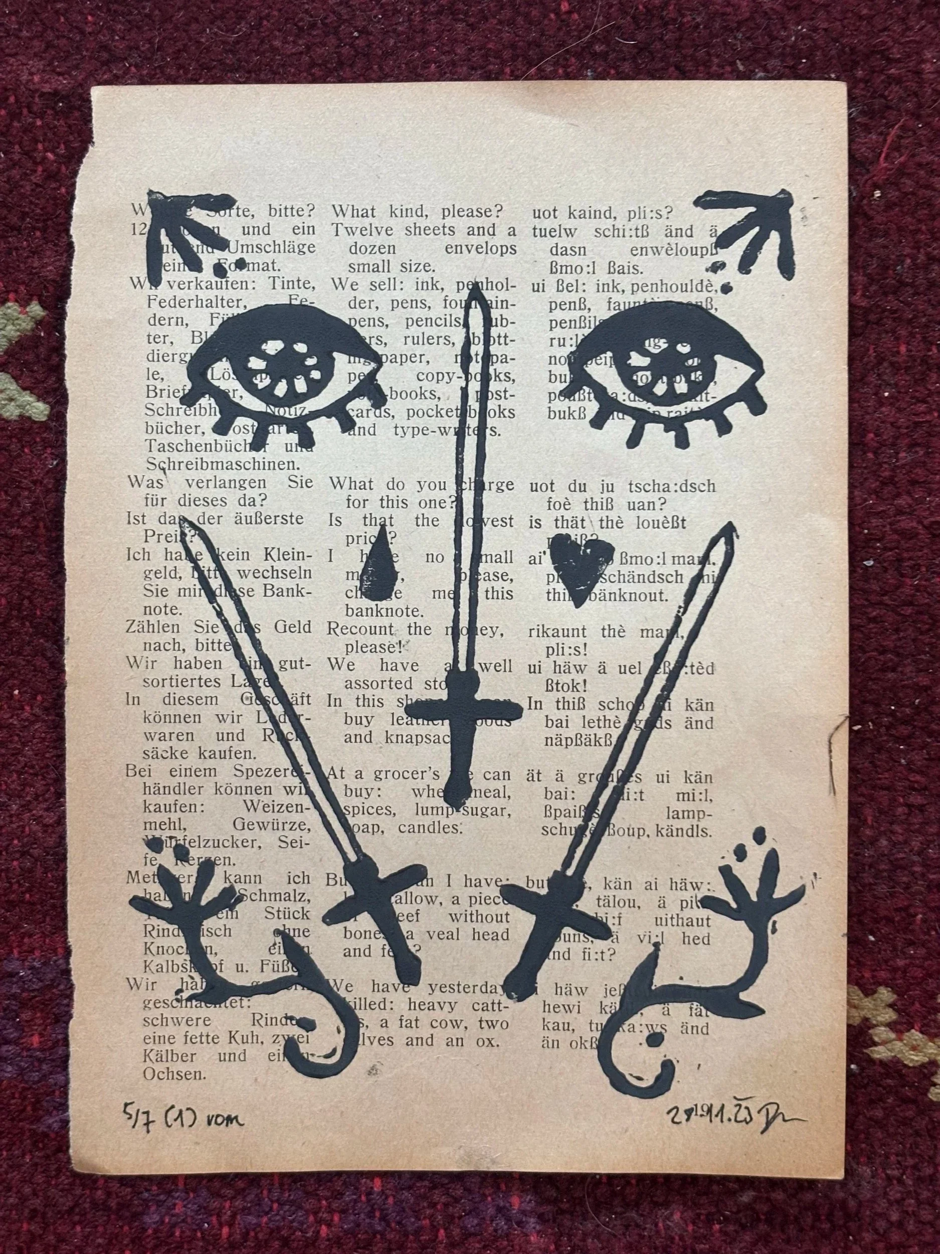 Linoldruck ~A5: Tarot Stempel