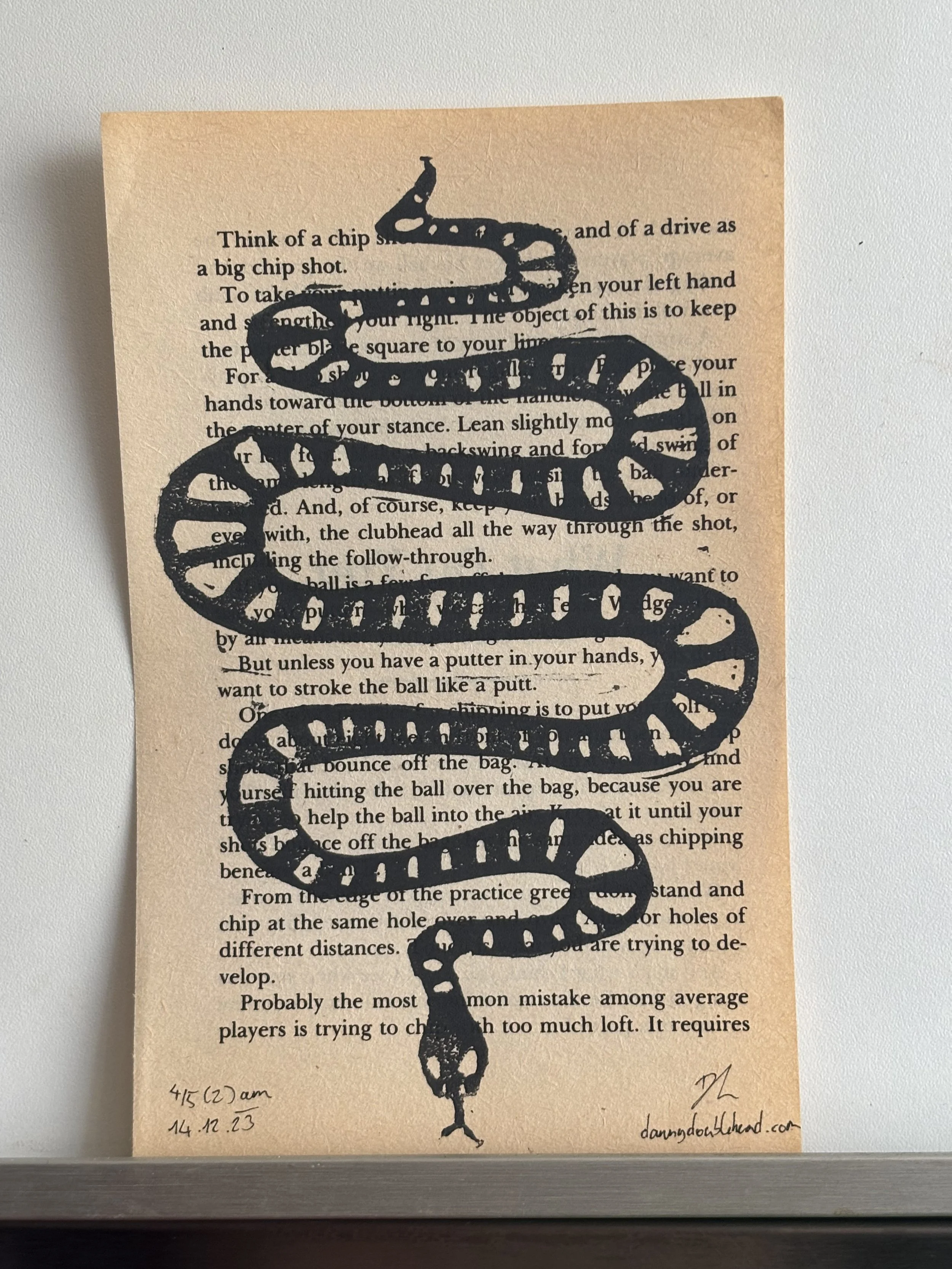 Linoldruck ~A5: Schlange