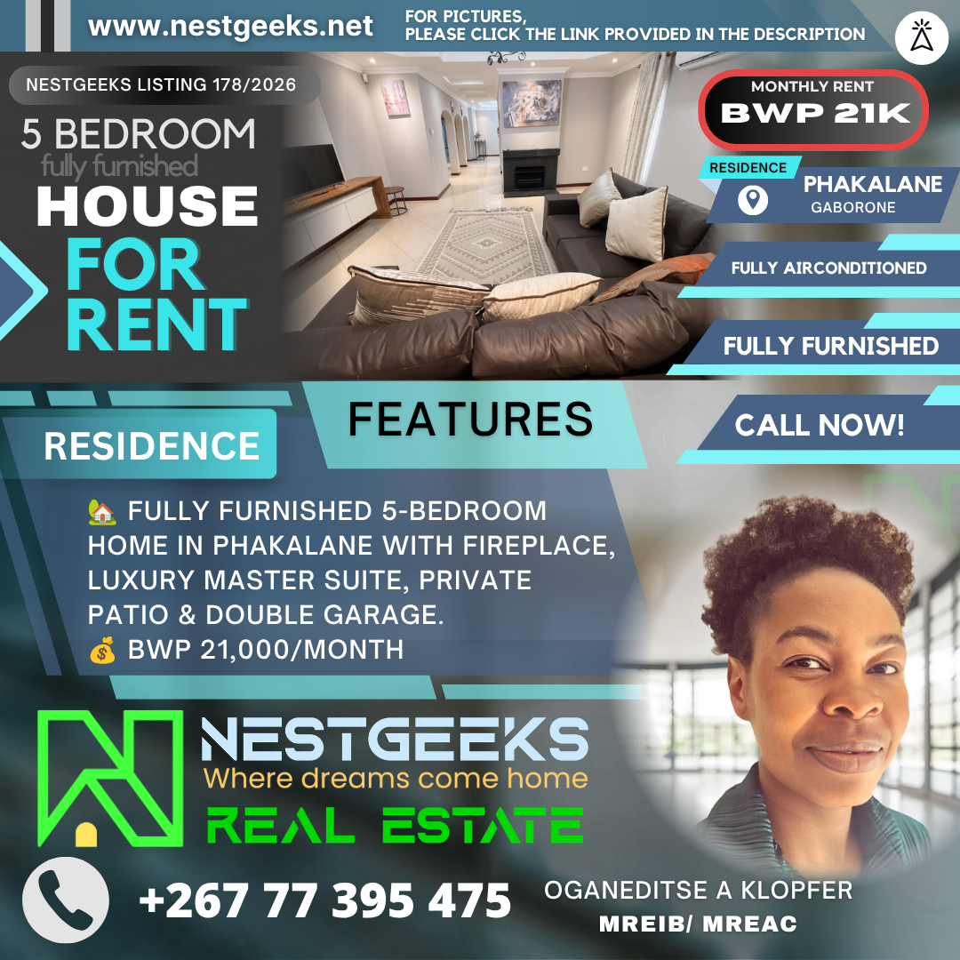 Fully Furnished 5 Bedroom Home in Phakalane – Nest 178/2026