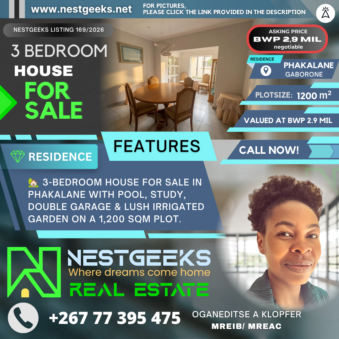 Elegant 3 Bedroom Home with Pool in Phakalane – Nest 169/2026