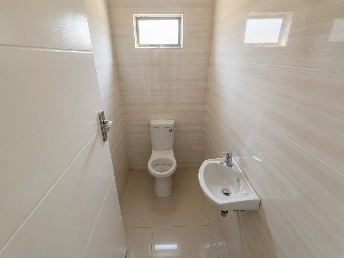 Guest bathroom at this lovely 3-bedroom home in Tlokweng.