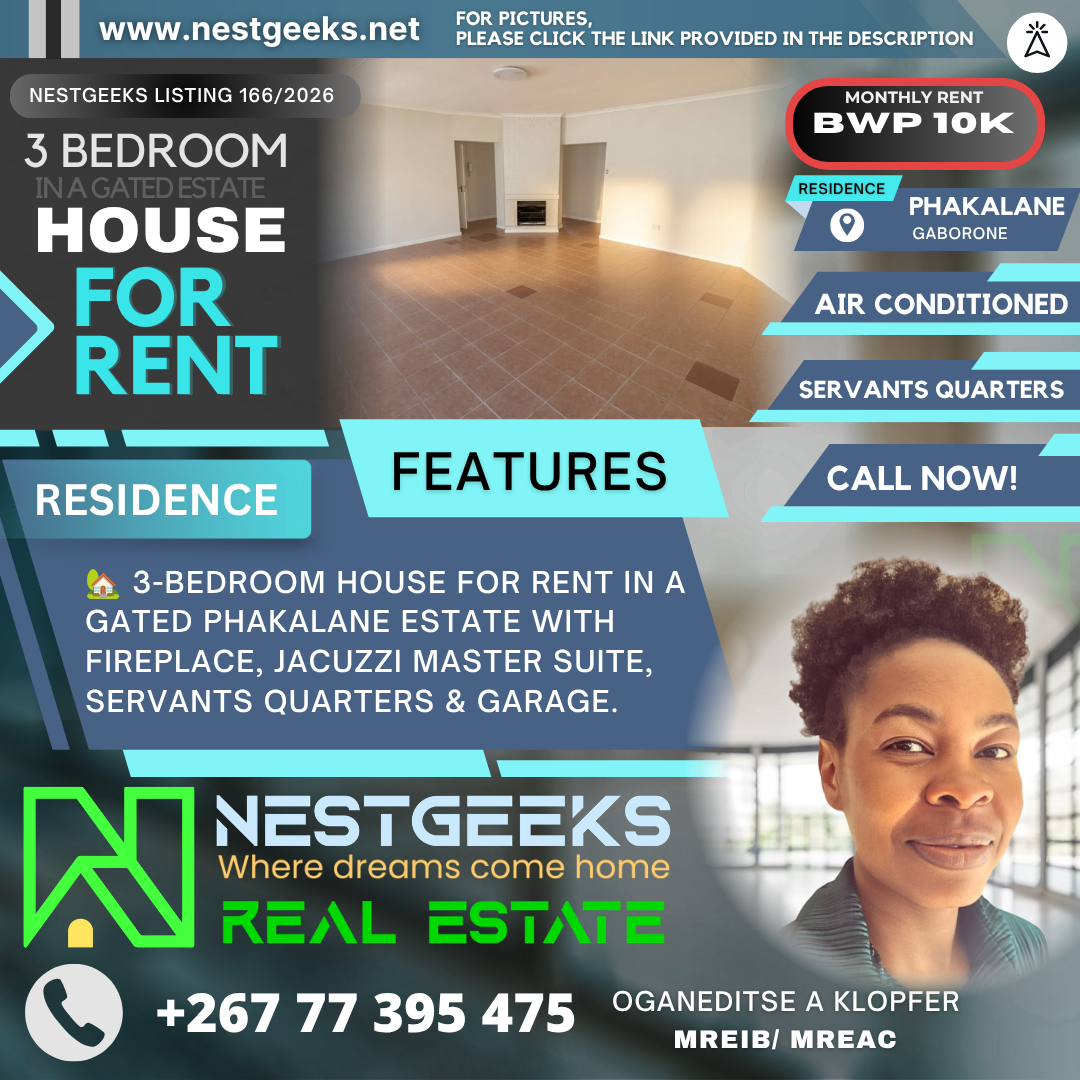 3 Bedroom Home in Secure Phakalane Estate – Nest 166/2026