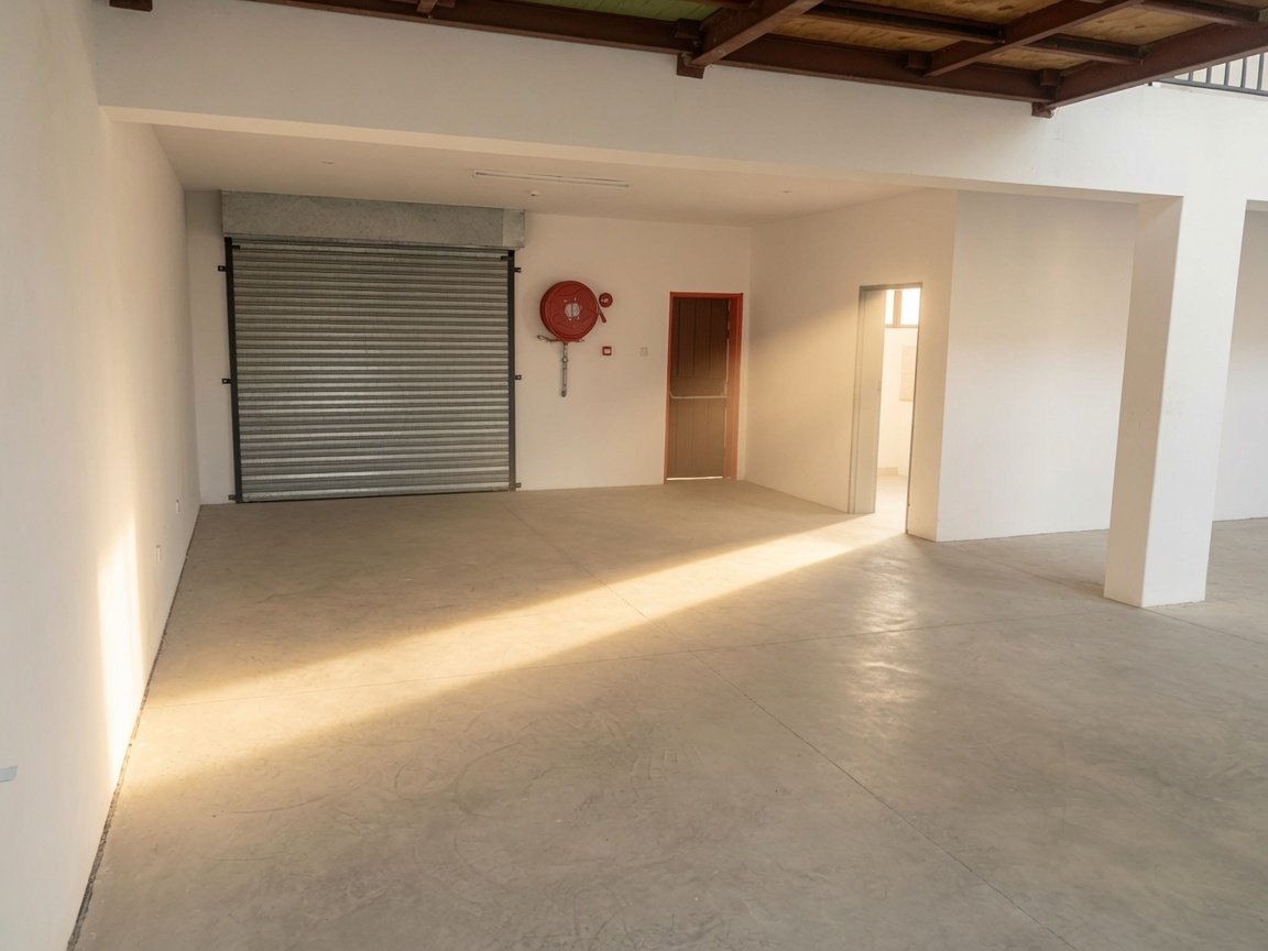 Spacious ground floor commercial space, workshop, retail storage with roller shutter door in Block 10 Setlhoa Gaborone for sale.