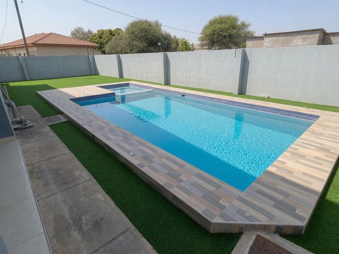 3-bedroom house for rent in Tlokweng with a swimming pool, open-plan living, alarm & electric fence.