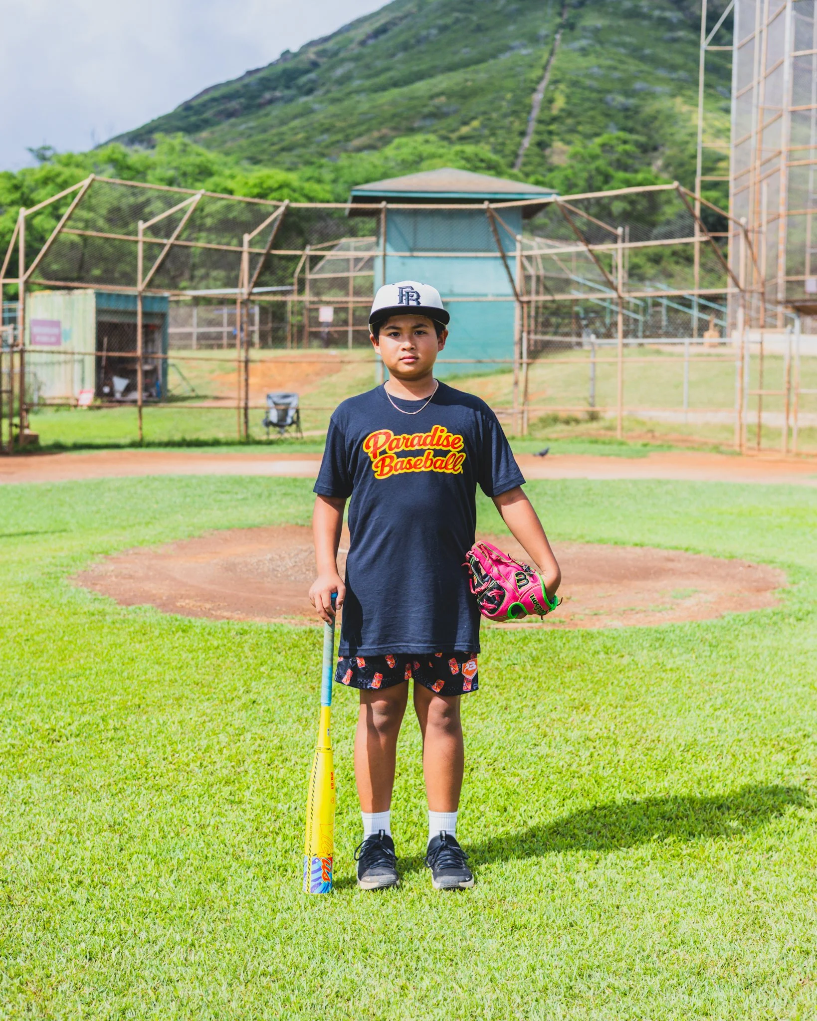"PARADISE BASEBALL" TEE BLACK