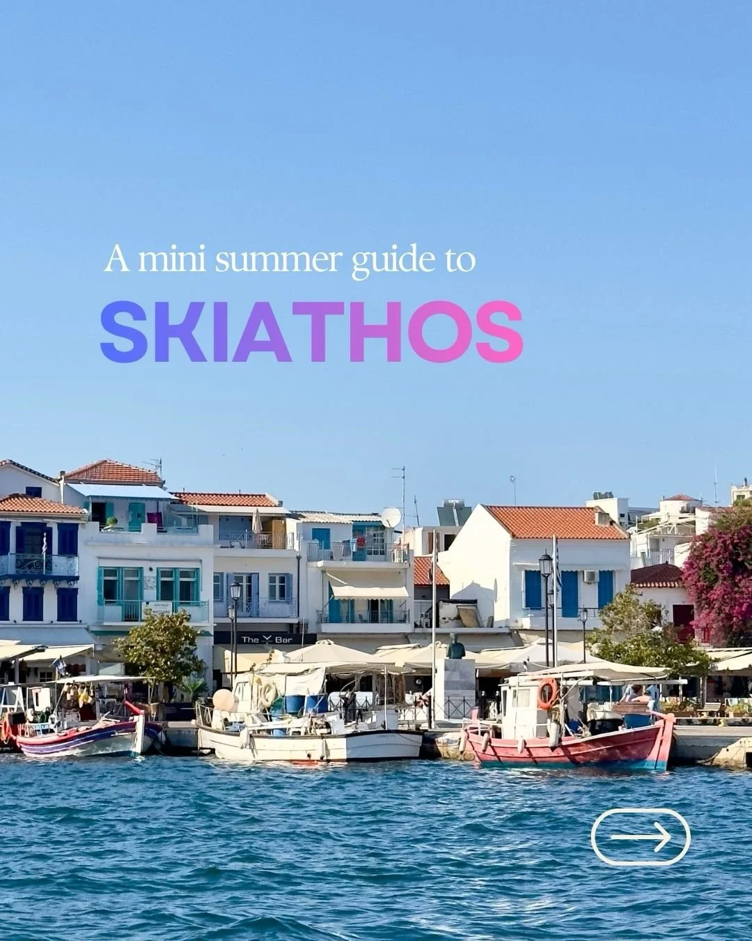 A mini summer guide to Skiathos, Greece. Save for your trip to the Mamma Mia island 🇬🇷 ⬇️

✈️ FLY directly to Skiathos island (3 hours 30 minutes from the UK) and admire the bird&rsquo;s-eye view of the beaches at either end of Europe&rsquo;s short