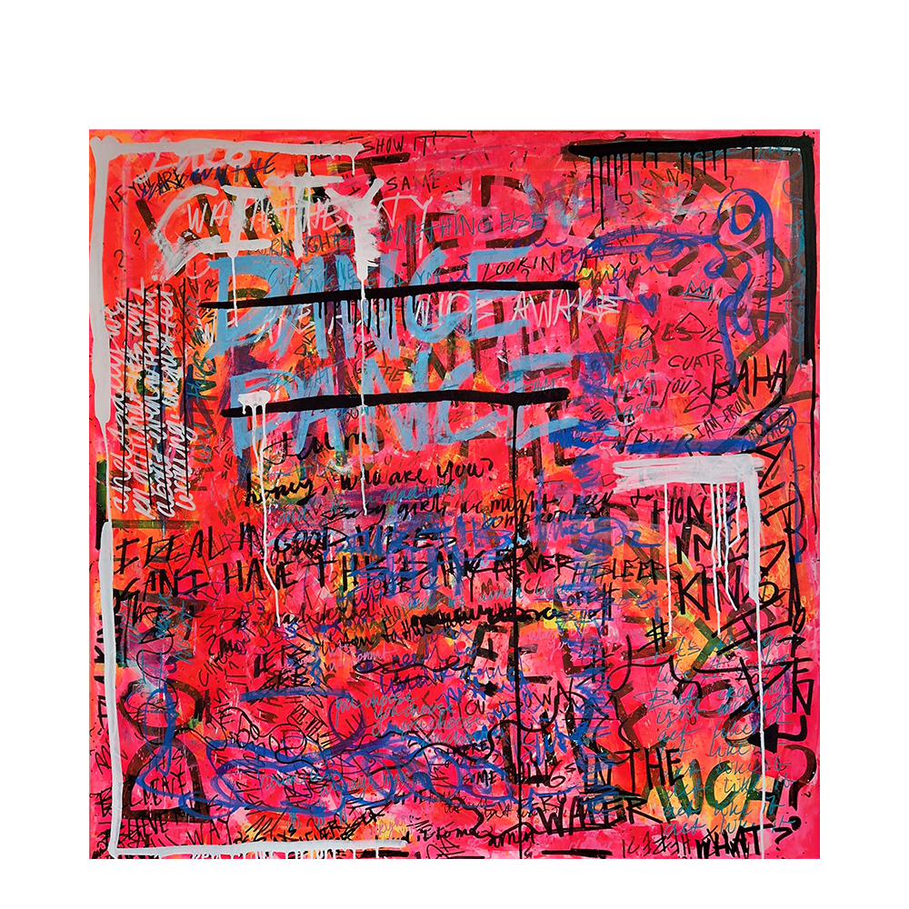 SELF PORTRAIT 120x120 CM ACRYLIC ON CANVAS 
