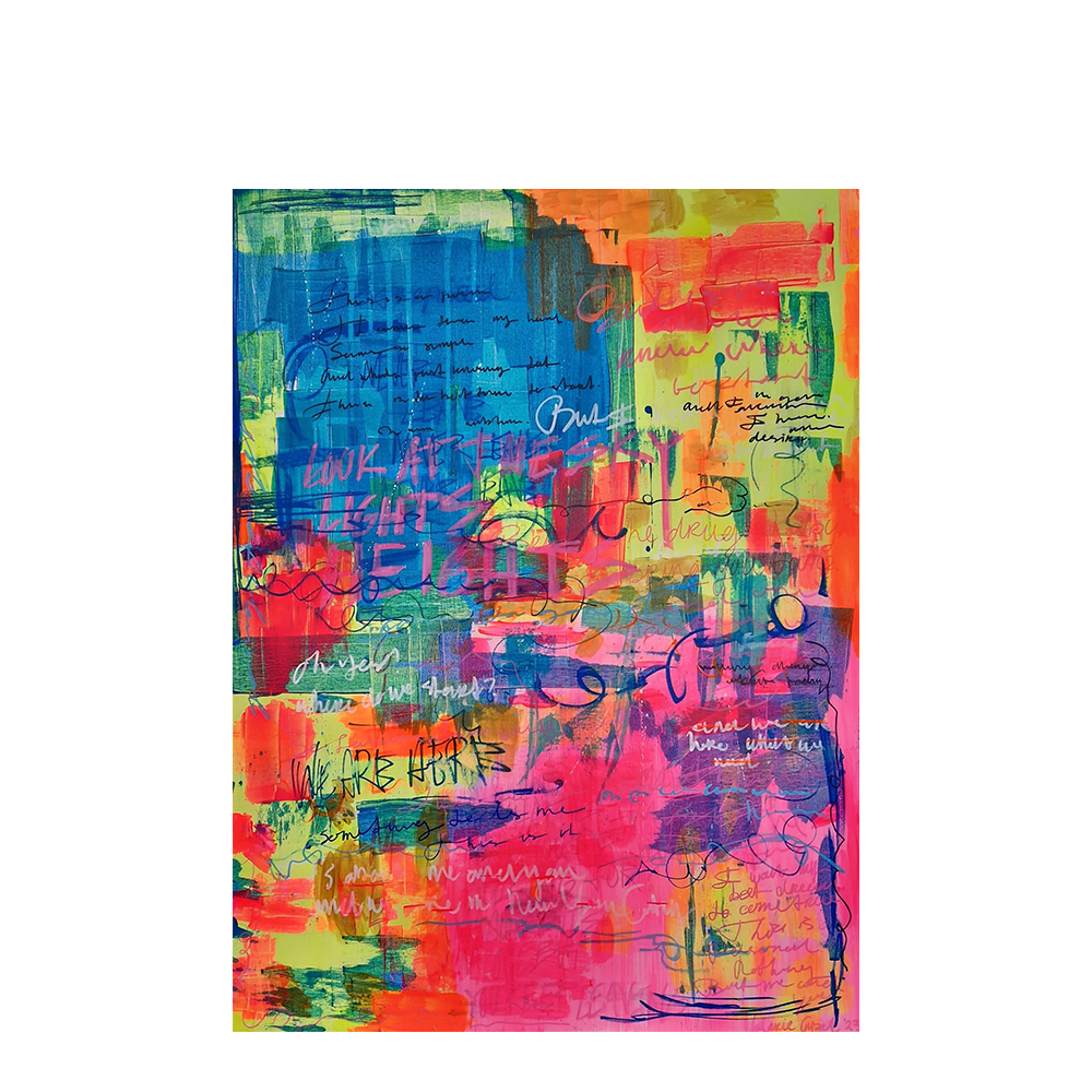 LONELY PEOPLE MOVE TO NYC 90x120 CM ACRYLIC ON CANVAS 

