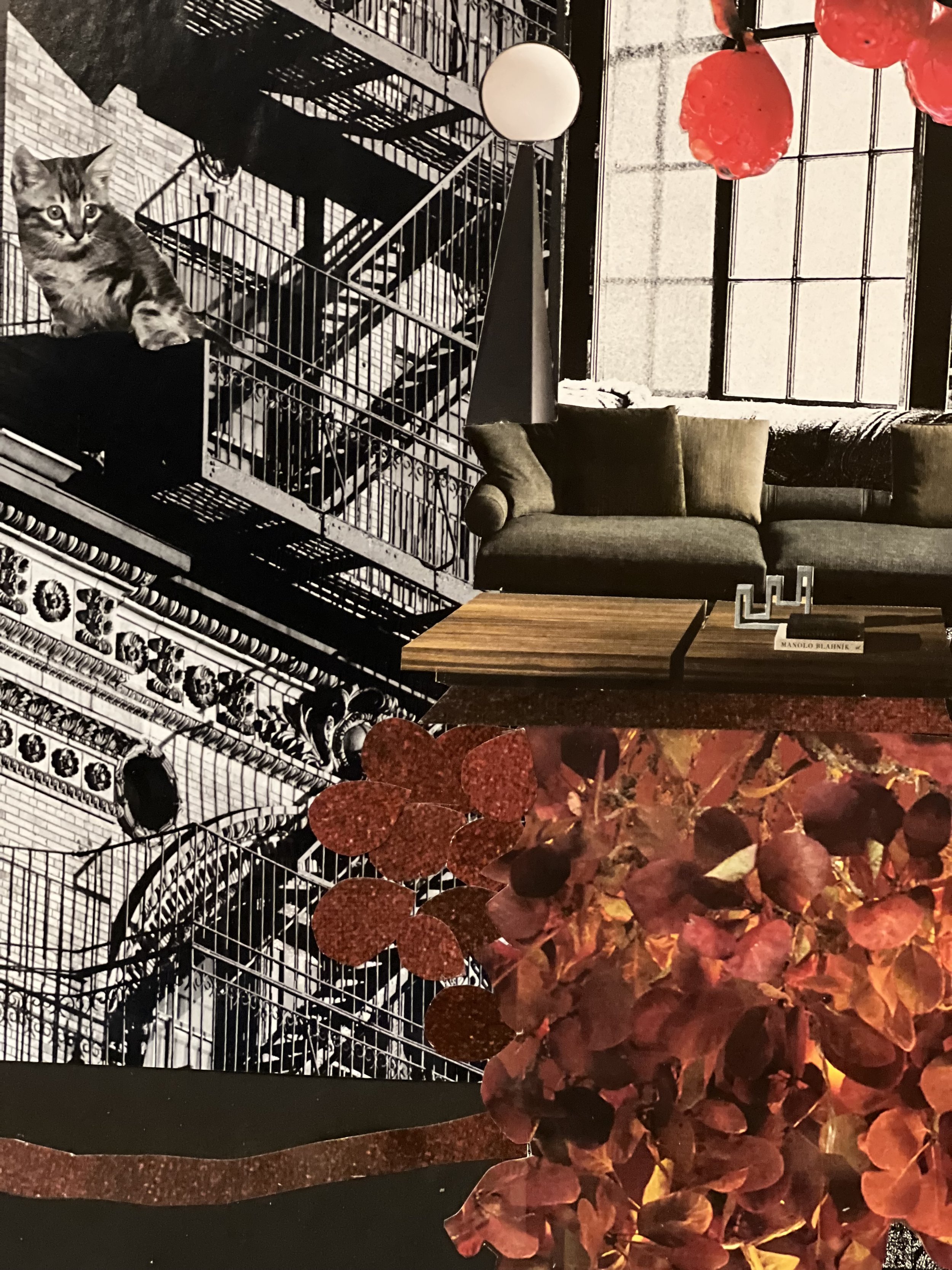 Inside Out Collage Series - Original #3 - Analog Paper Collage - Jen Sutherland Design