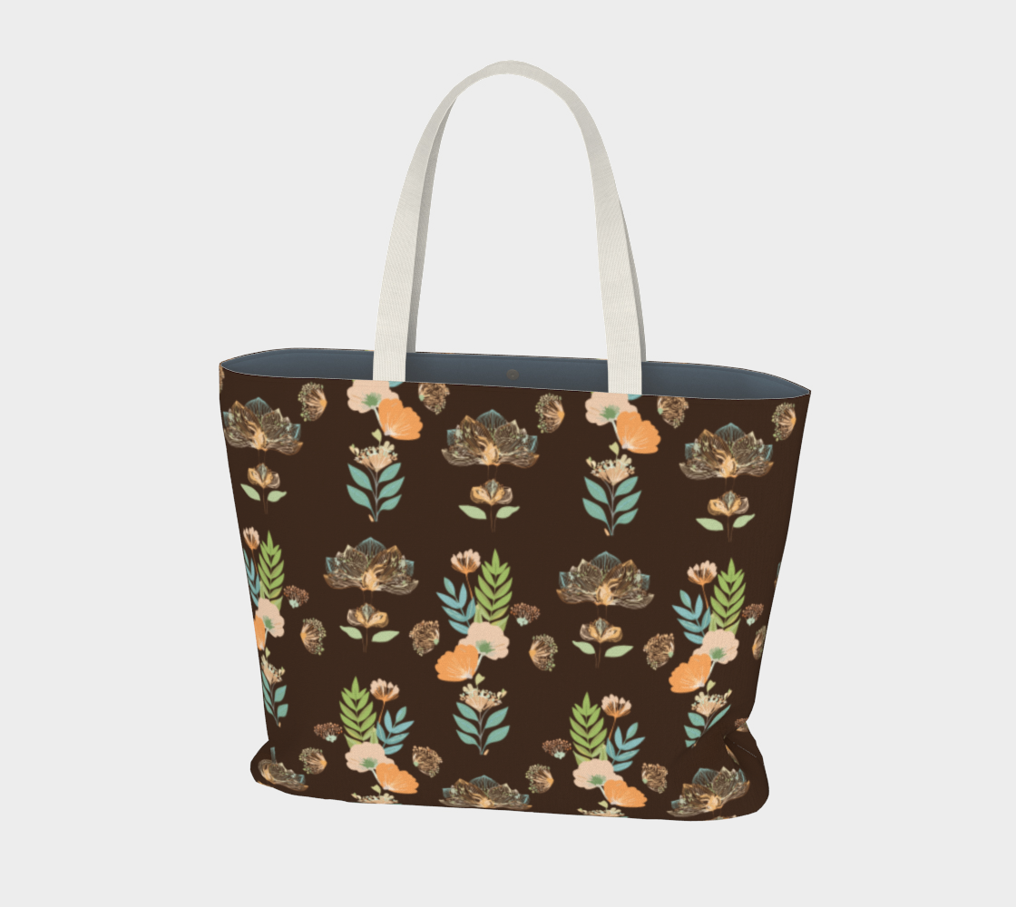 Boho Botanical Tote Brown