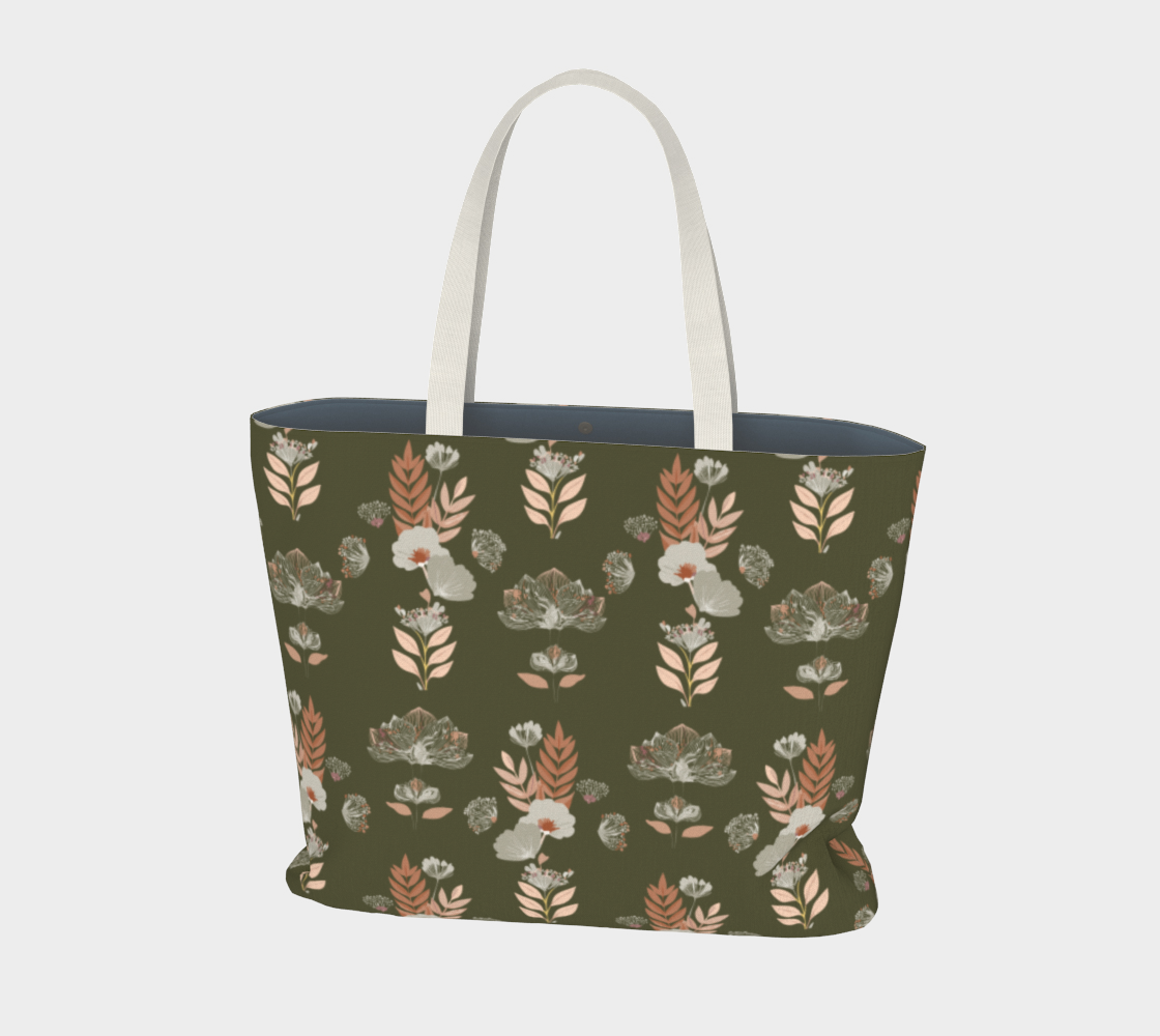 Boho Botanical Tote Green