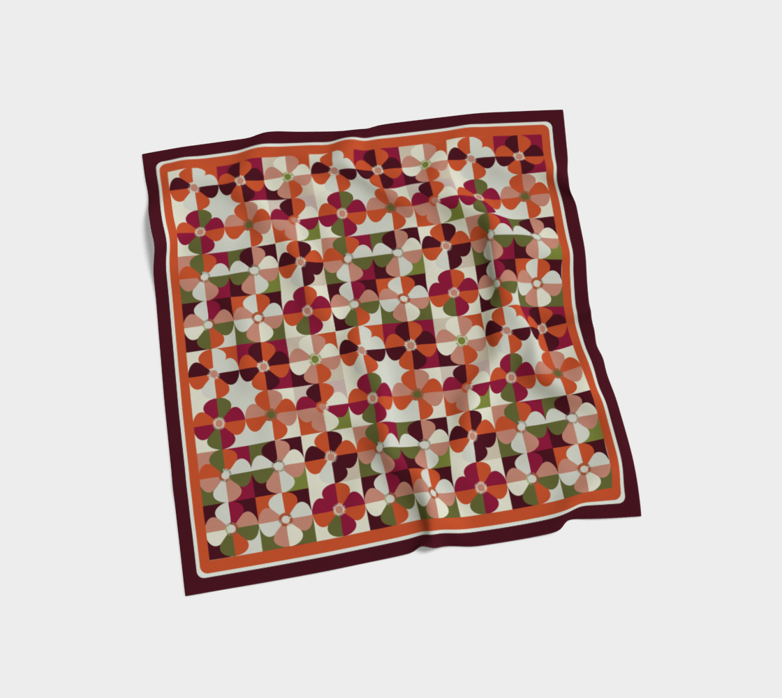 GRAPHIC BLOOM 16" Square Scarf Spice