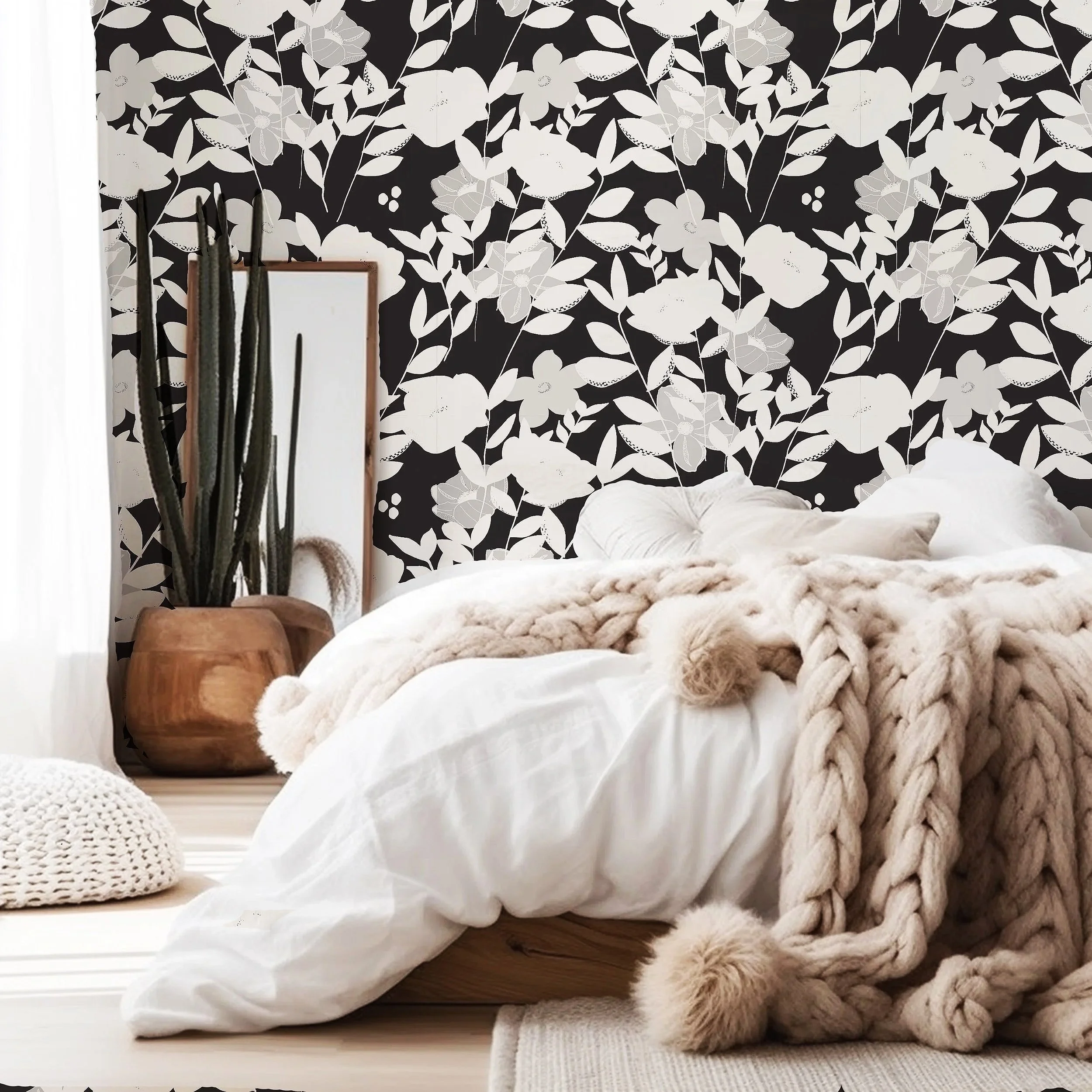 Anemone Bouquet Black wallpaper Bedroom MU.jpg