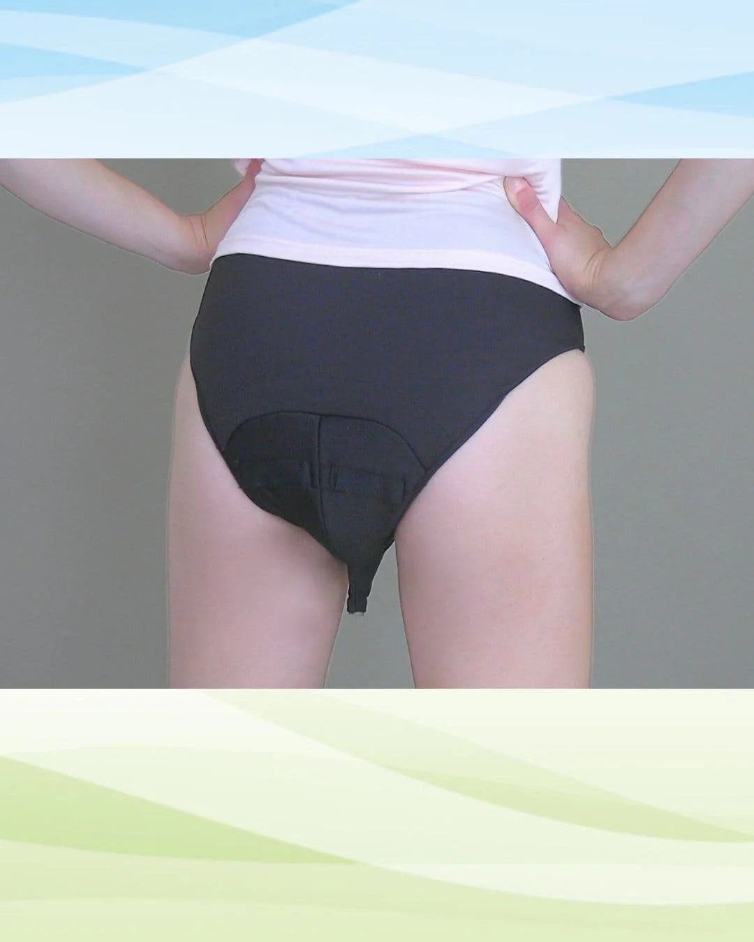 rear of GOthroughWear black underwear for GOthrough wearable FUD