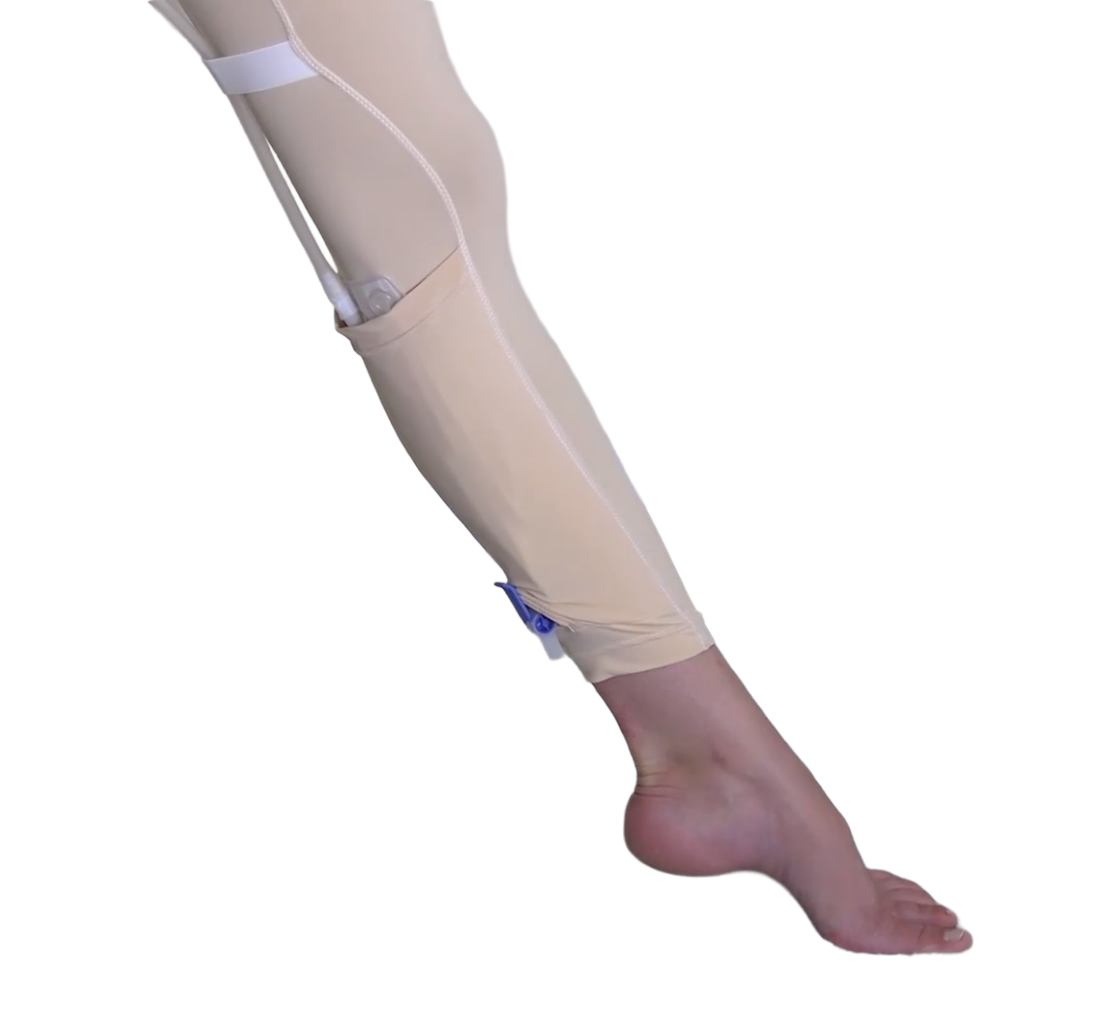 Womens legging with urine bag pocket