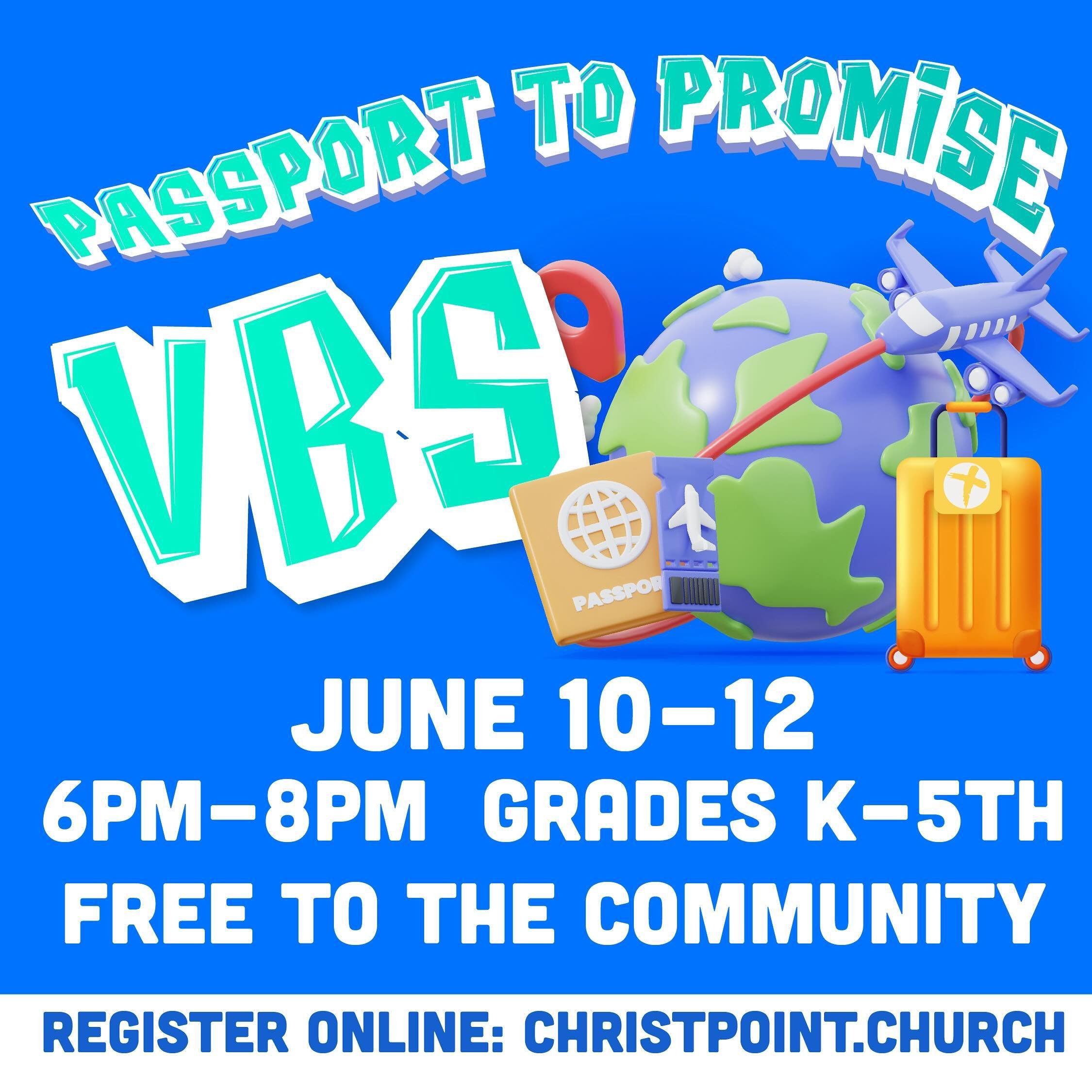 Parents!&nbsp;&nbsp;VBS 2024 is completely free to the community! Join us for three nights (June 10-12, 6-8pm) as we discover the promises of God through the story of Paul and Silas! Your kids will love VBS - we will have three nights of games, stori